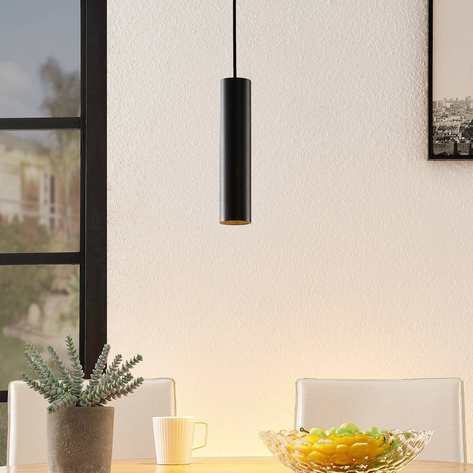 GU10, nicht Ejona, Leuchtmittel inklusive, Deckenlampe Arcchio Modern, 1 Schwarz, Hängeleuchte dimmbar, flammig, Aluminium,