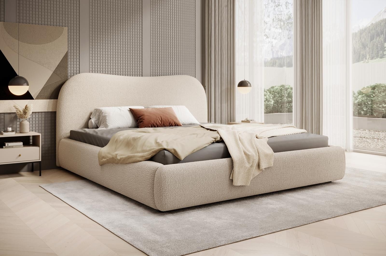 Compleo Polsterbett Boucle ROSI, mit Bettkasten günstig online kaufen