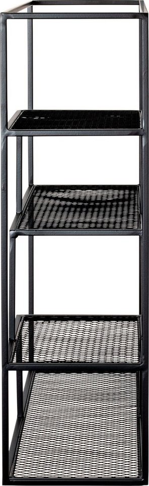 HAKU Wandregal Wandregal, HAKU Möbel Wandregal (BHT 50x60x18 cm) BHT  50x60x18 cm schwarz, Ablagen aus Metallgeflecht, schwarz lackiert