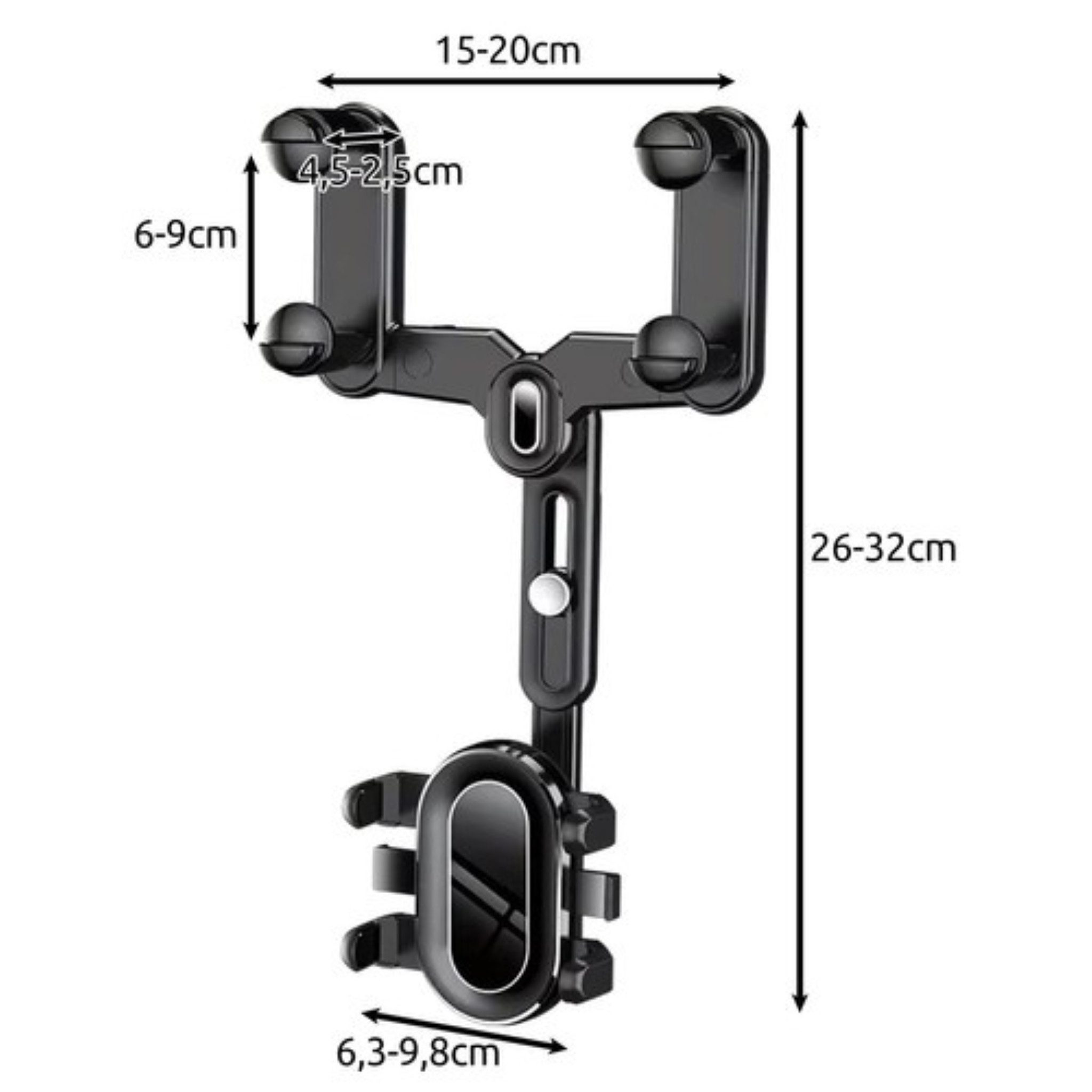 XTROBB Handy-Halterung Spiegelhalterung Handyhalterung mit 360°-Drehung für den Rückspiegel, (bis 7,7 Zoll, Universeller Auto-Handyhalter für Spiegelmontage mit – Bild 3 von 5