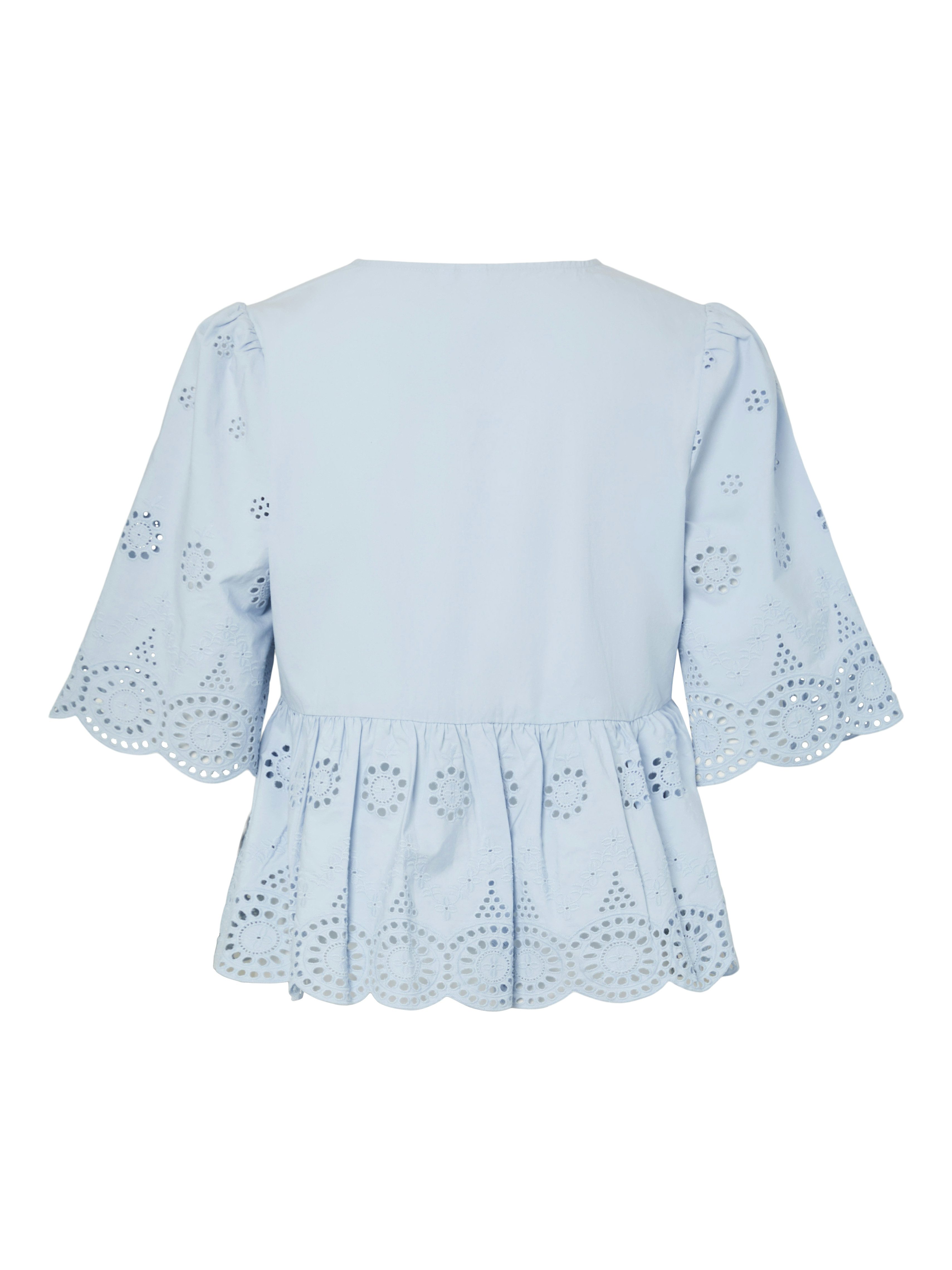 Y.A.S Spitzenbluse YASCORNELIA 2/4 TIE TOP S. NOOS Baumwolle, regular fit – Bild 5 von 5