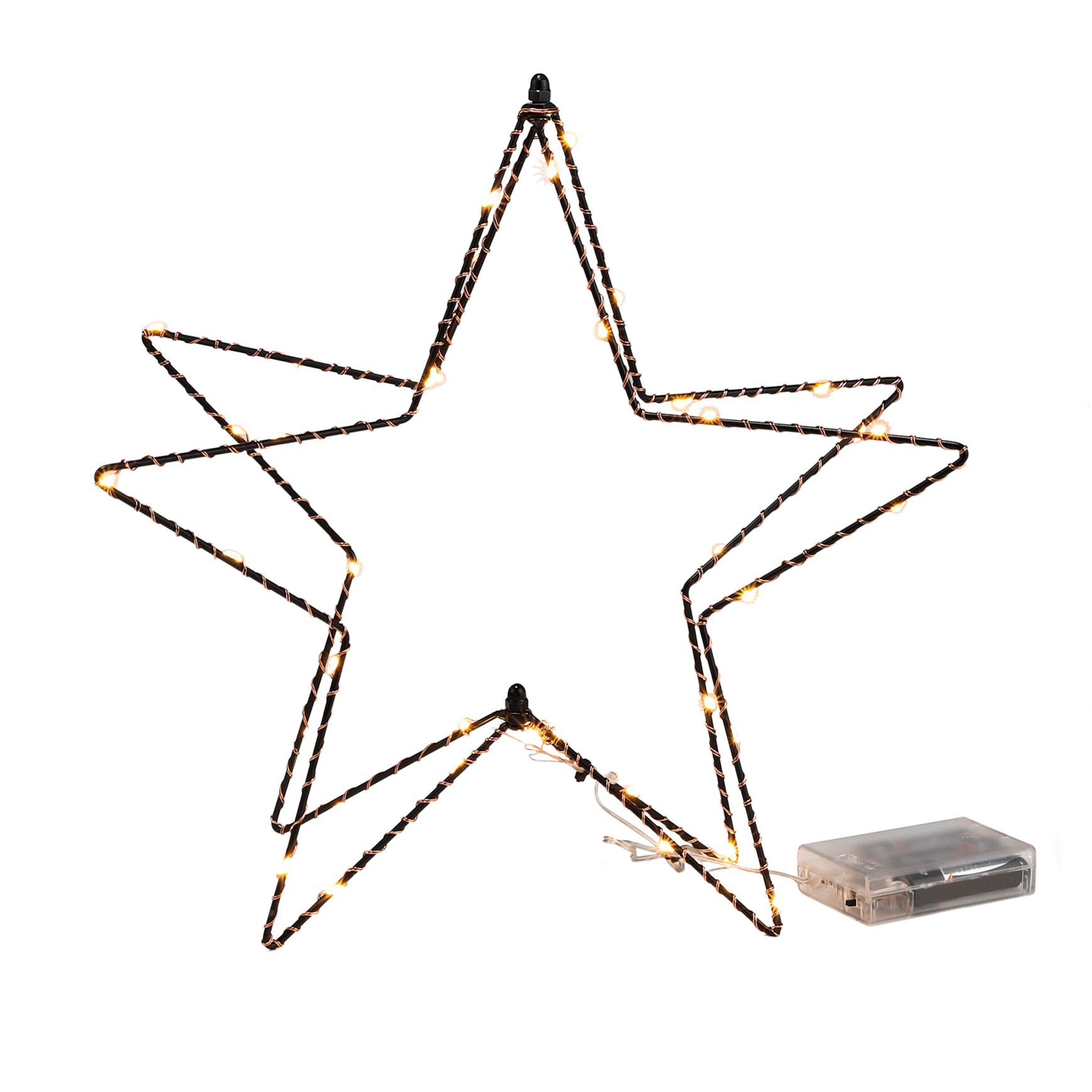 Spetebo LED Dekofigur LED STERN mit 38 LEDs - ca. 25 x 30 cm, An / Aus, LED, warmweiß, beleuchtete Deko Tanne zum hinstellen