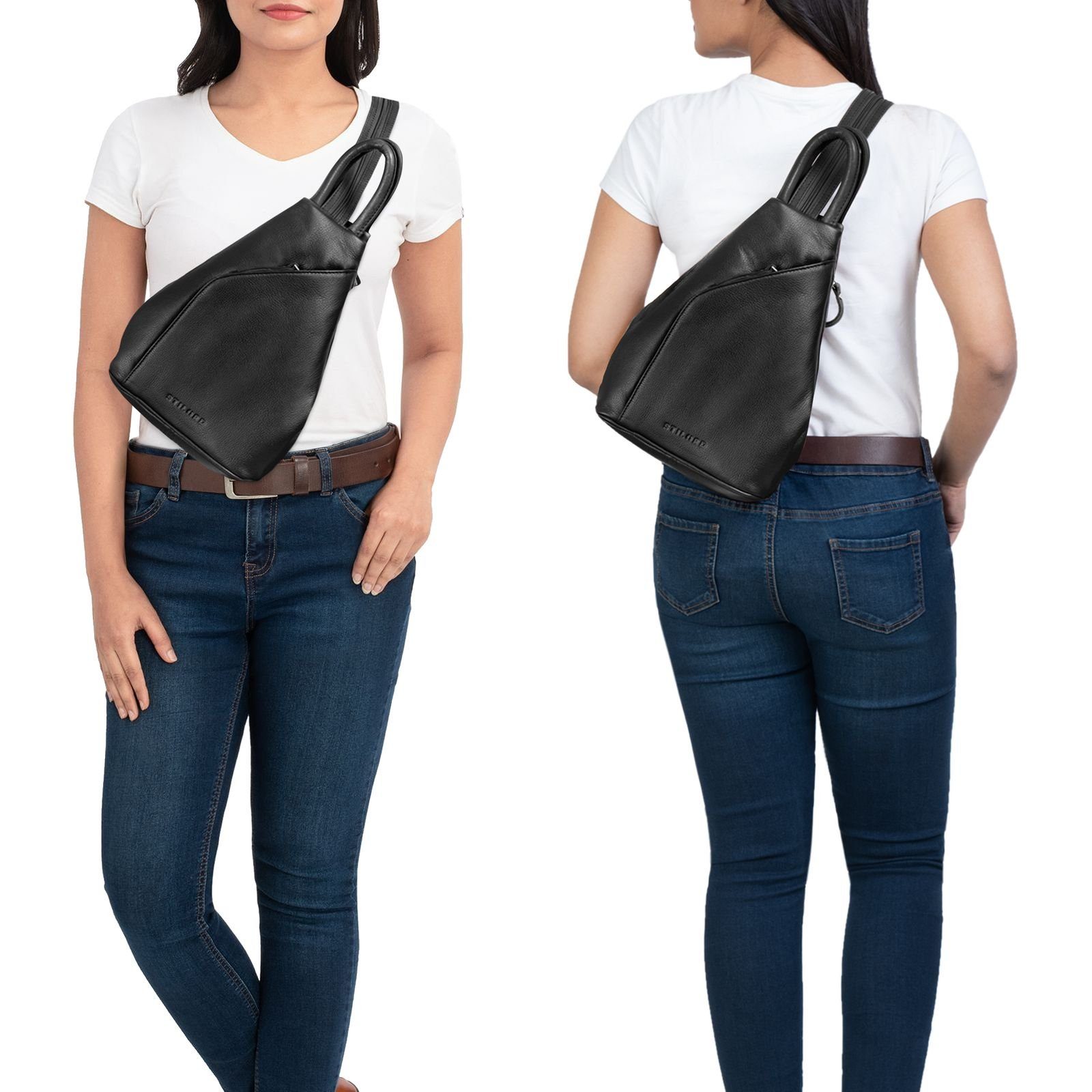 STILORD Cityrucksack "Lyanna" Sling Bag Damen Crossbody Rucksack 2-in-1 Leder