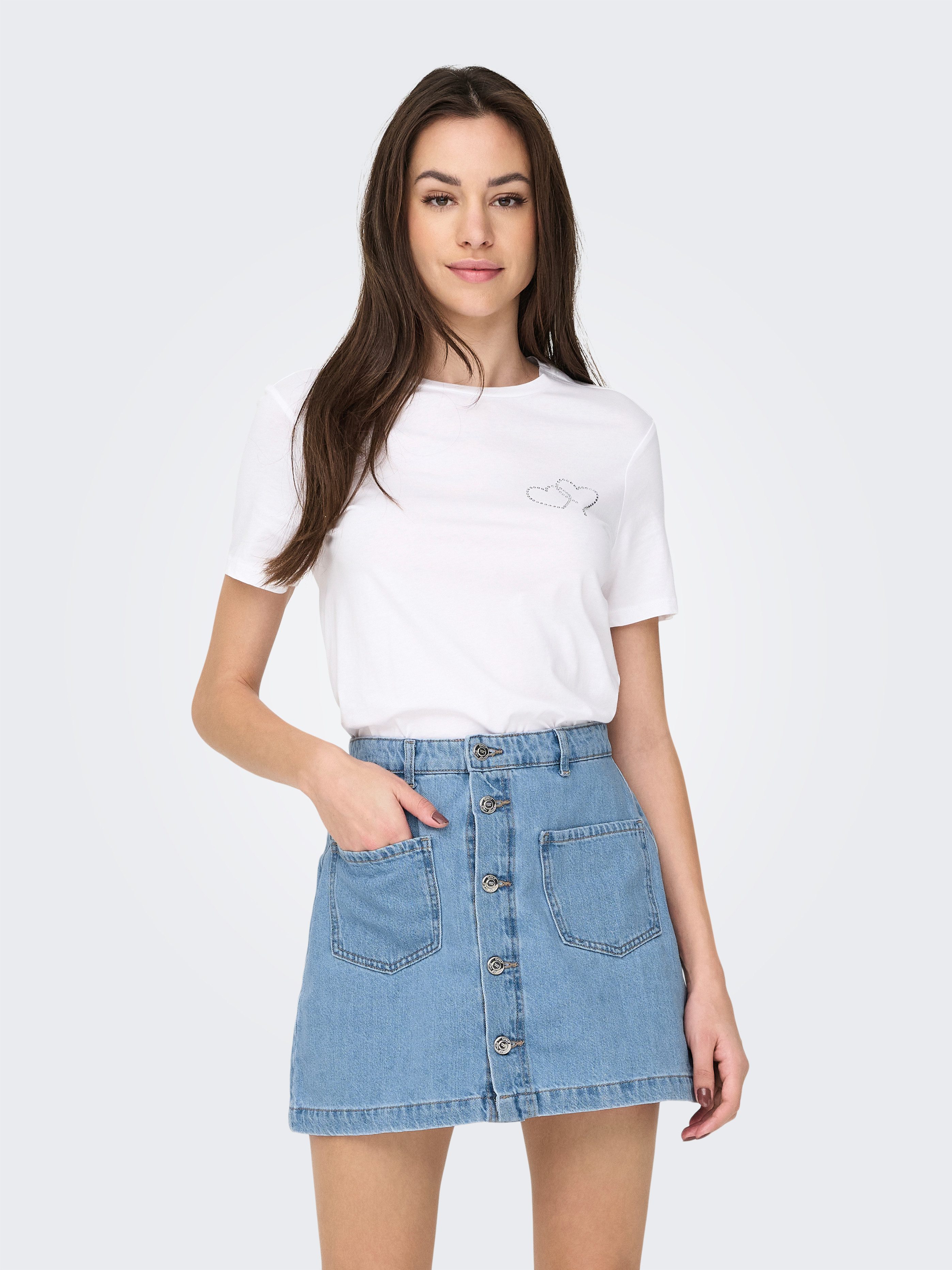 ONLY Kurzarmshirt ONLARIANA LIFE S/S O-NECK BOX TOP JRS günstig online kaufen