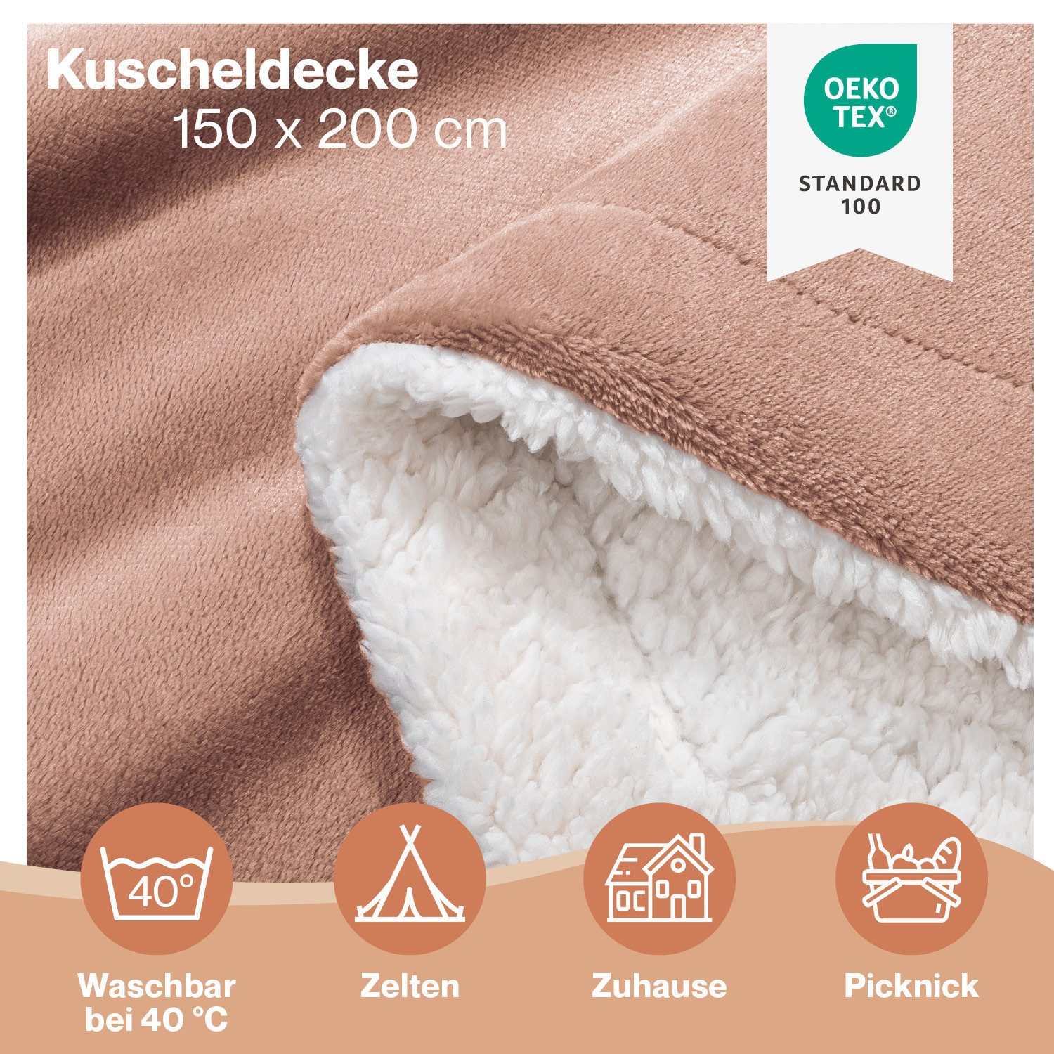 Wohndecke Sherpa-Fleecedecke, Oeko-TEX Zertifiziert, Blumtal, hochwertig, w günstig online kaufen