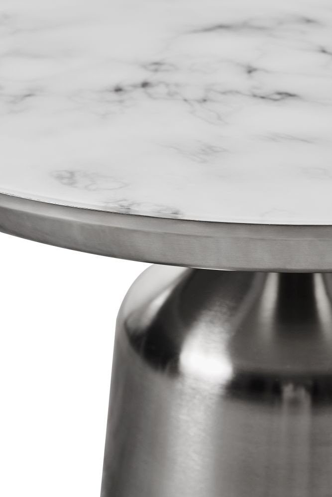 | in Couchtisch Gajetta, Marmor weißer mit Spiegelglasplatte bedruckter silberfarben Marmoroptik Silber carla&marge |
