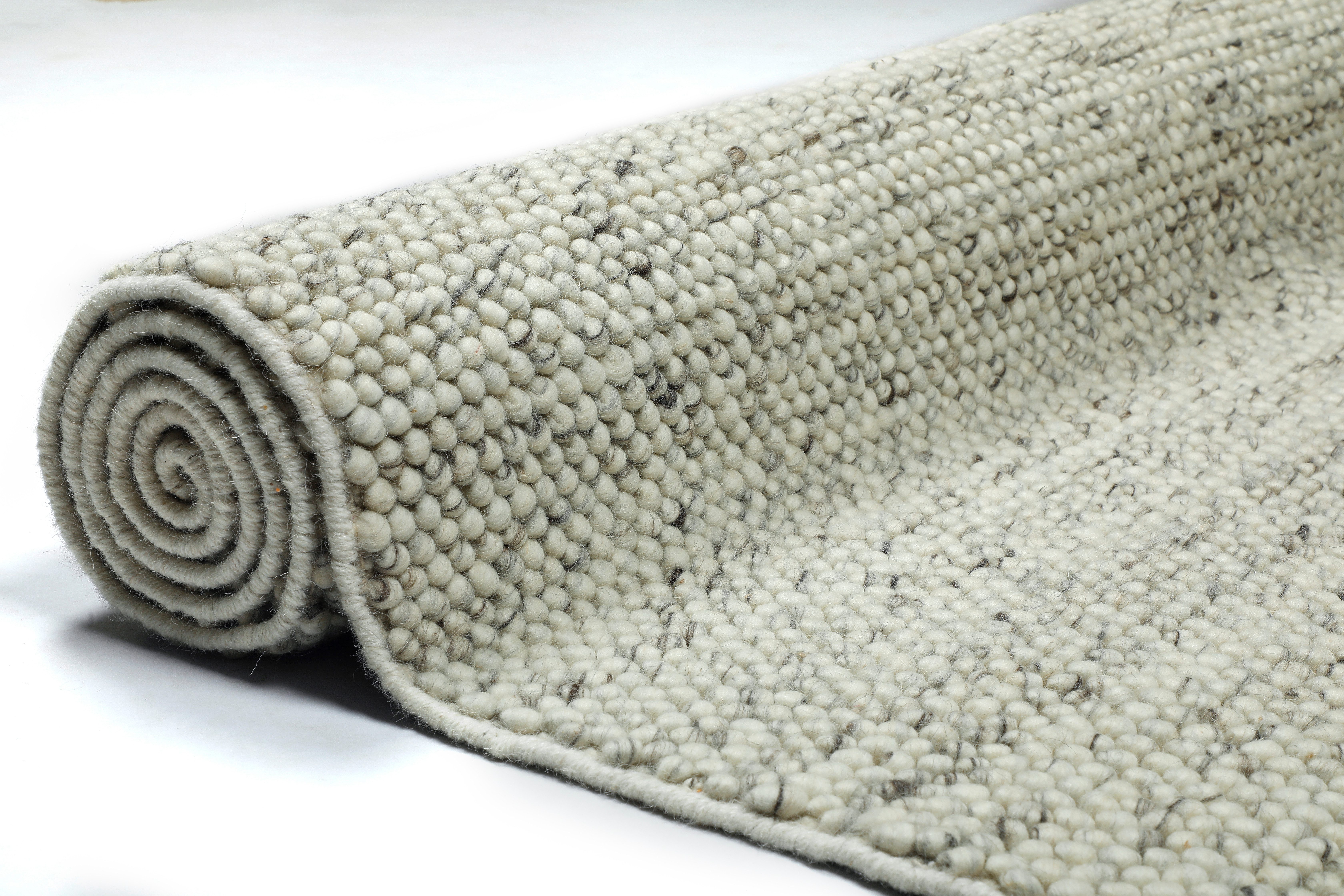 my home Wollteppich Wolly, Wolle, rechteckig, Höhe: 14 mm, handgewebt, Handweb Teppiche, Wohnzimmer, Schlafzimmer, Esszimmer