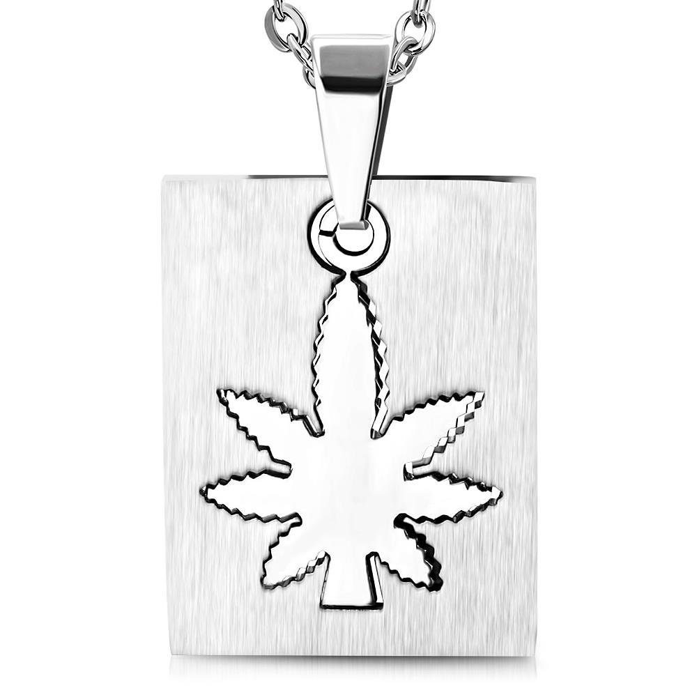 aus Silber Edelstahl Anhänger Tag Anhänger Marihuana Dog Unisex Halsketten Pendant (1-tlg), Dog BUNGSA Tag