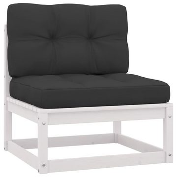 vidaXL Loungesofa 4-Sitzer-Gartensofa mit Kissen Kiefer Massivholz, 1 Teile