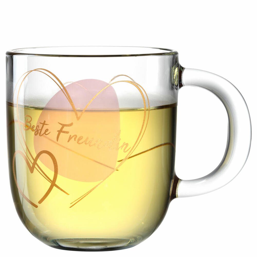 LEONARDO Tasse Emozione Beste Freundin, 400 ml, Kalk-Natron-Glas