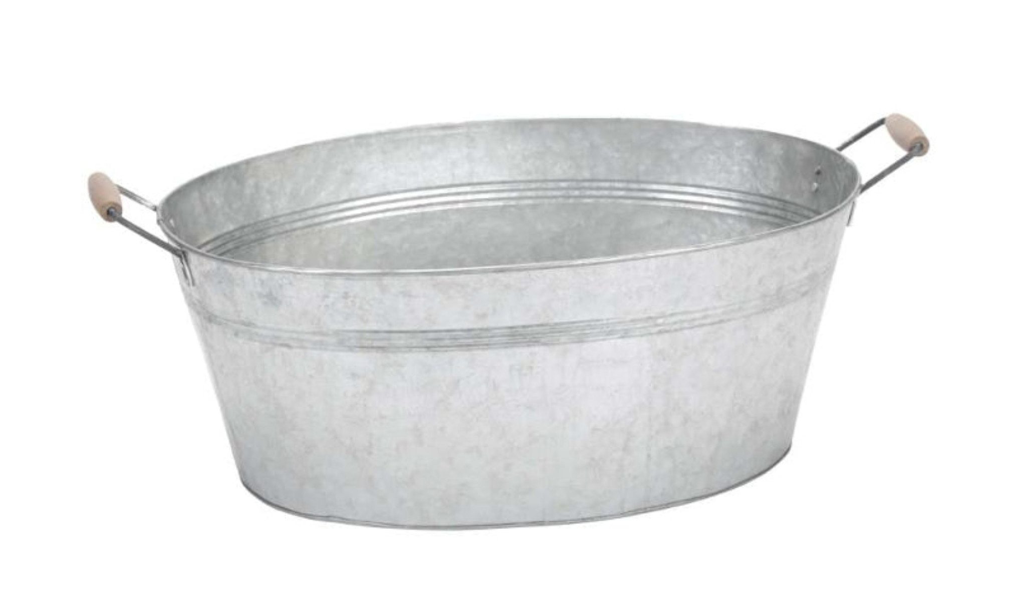 finehomegarden Pflanzschale Zink Schale mit Griff Metall oval Ø38x27cm H19c günstig online kaufen