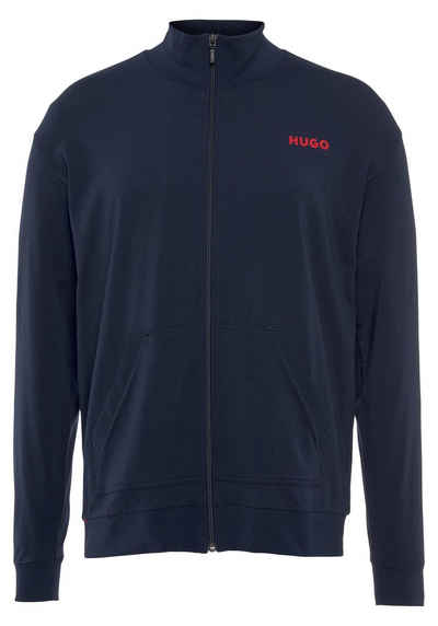 HUGO Sweatjacke Linked Jacket Zip 10241810 01 mit HUGO Logo auf der Brust