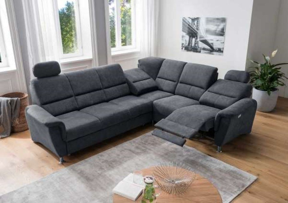 Myhomelando Ecksofa Paris, Federkern, Schlaffunktion, USB-Anschluss, Elektronische Relaxfunktion