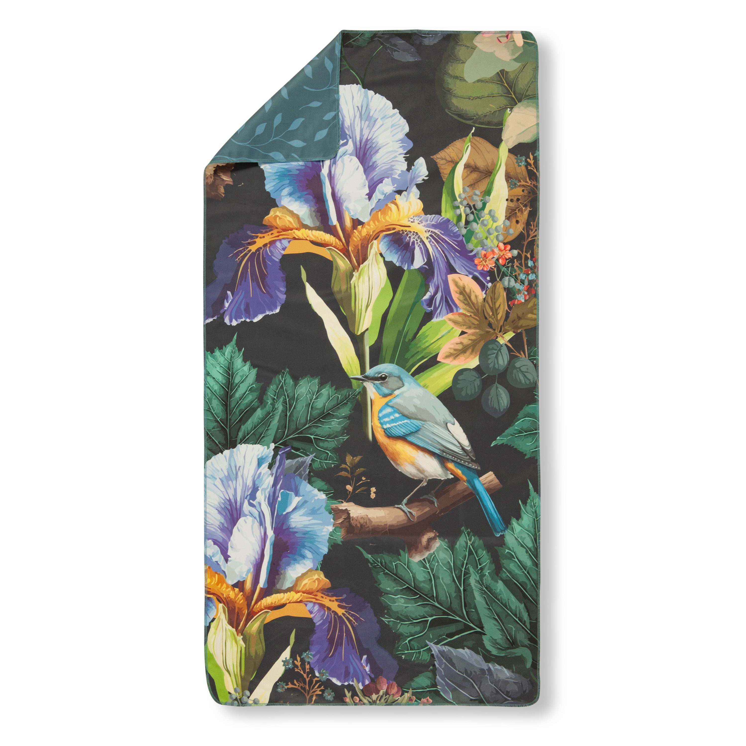 Descanso Strandtuch Sporthandtuch 50x100 cm Polyvelvet Mizz fleurs avec un léopard bunt, Polyvelvet (Spar Set, 1-St), 1 x Sporthandtuch Descanso 50x100 cm bunt