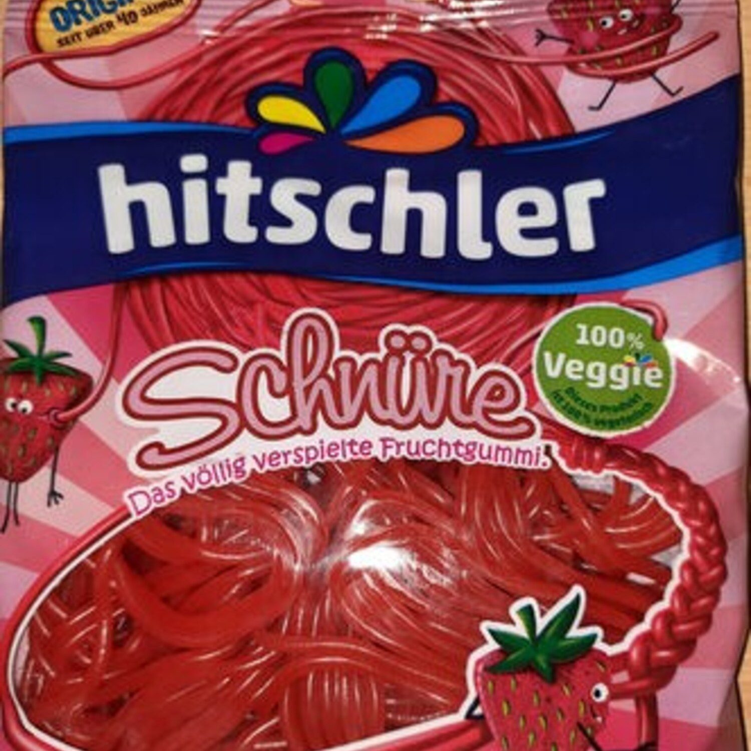hitschies Süßigkeit, 1 x 125 g, Schnüre Erdbeer