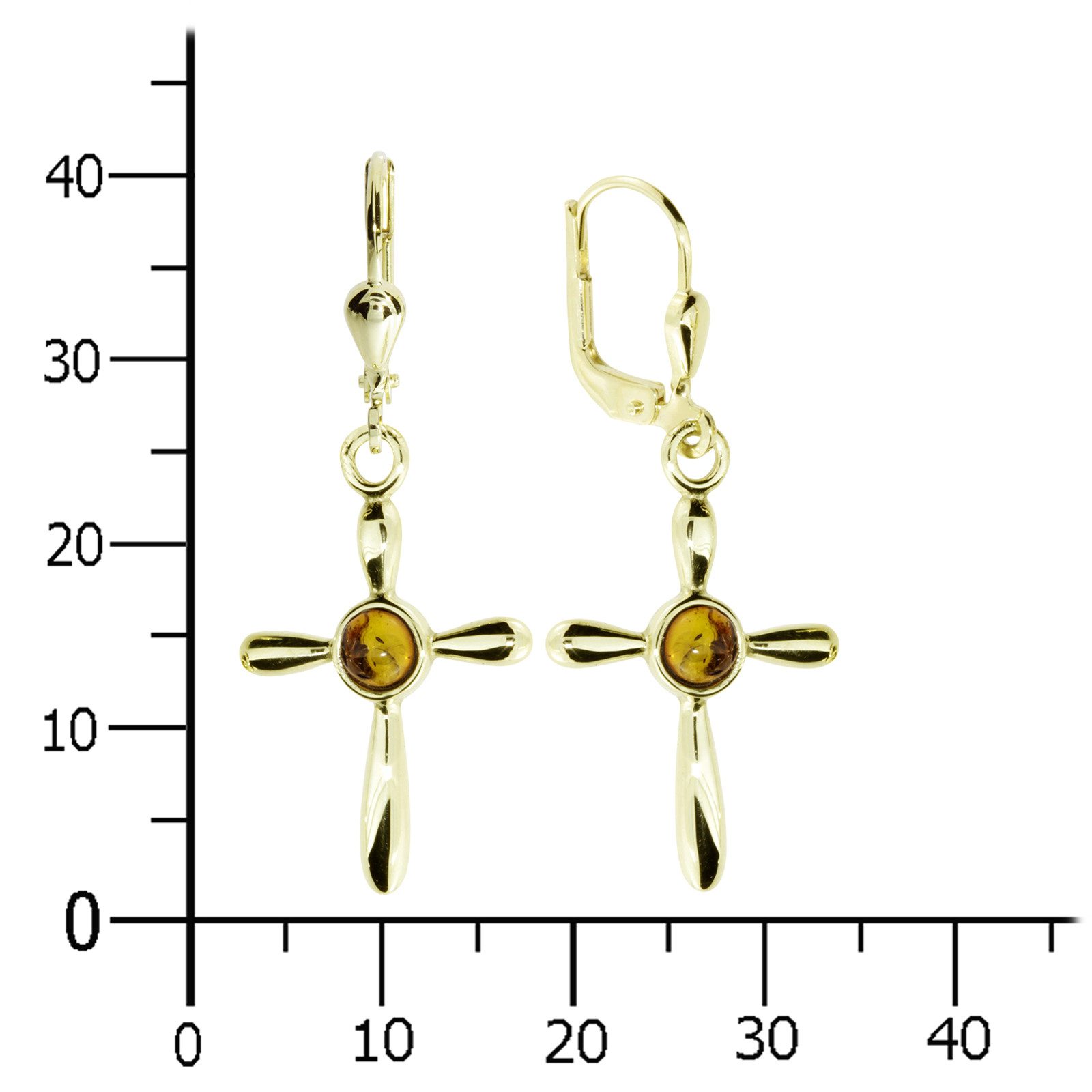 OSTSEE-SCHMUCK Paar Ohrhänger Ostsee-Schmuck Ohrhänger Kreuz 24 x 16 Ohrhänger Kreuz 24 x 16 (2-tlg)