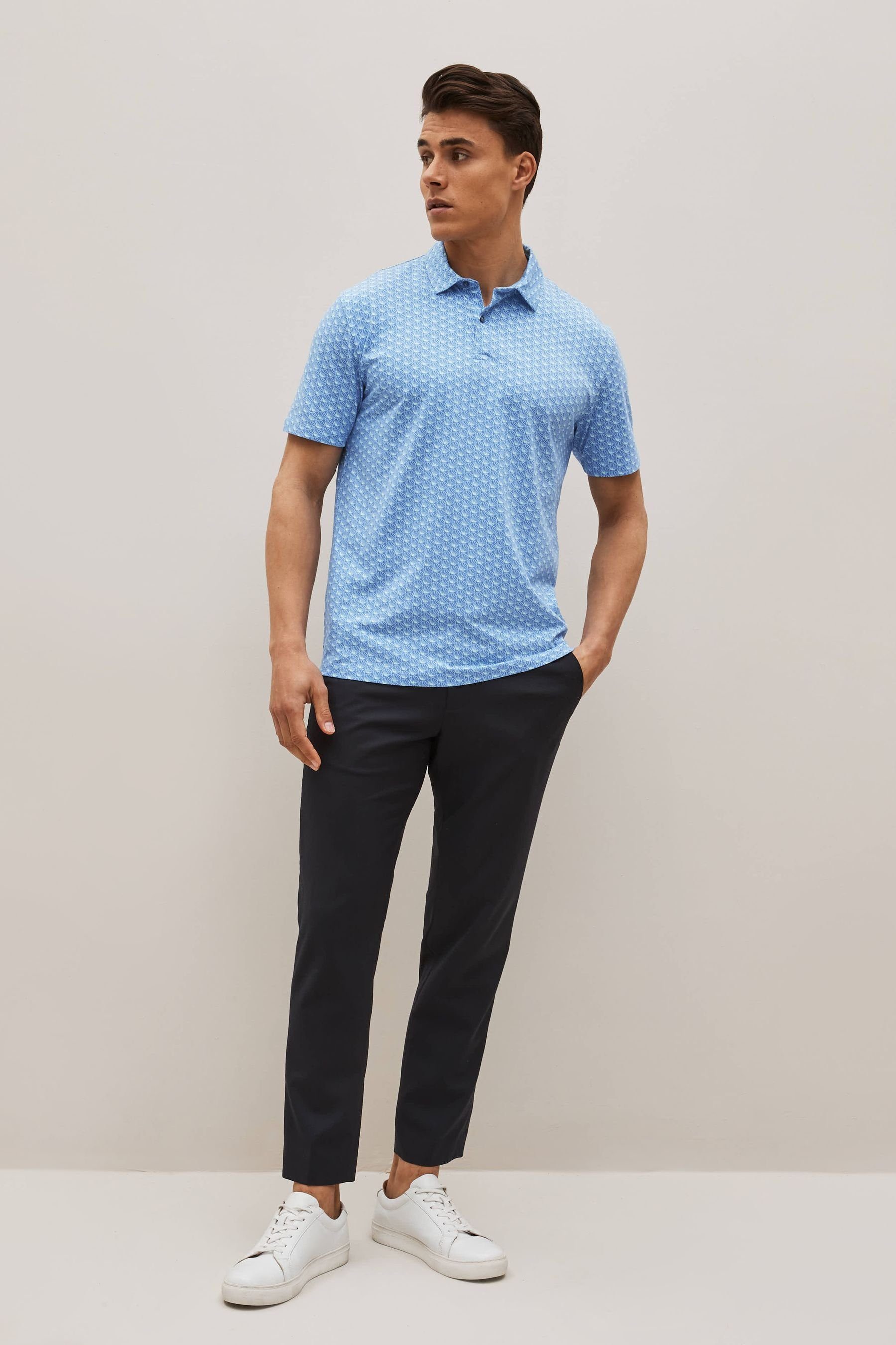 (1-tlg) Poloshirt Bedrucktes Next Shell Blue Polo-Shirt