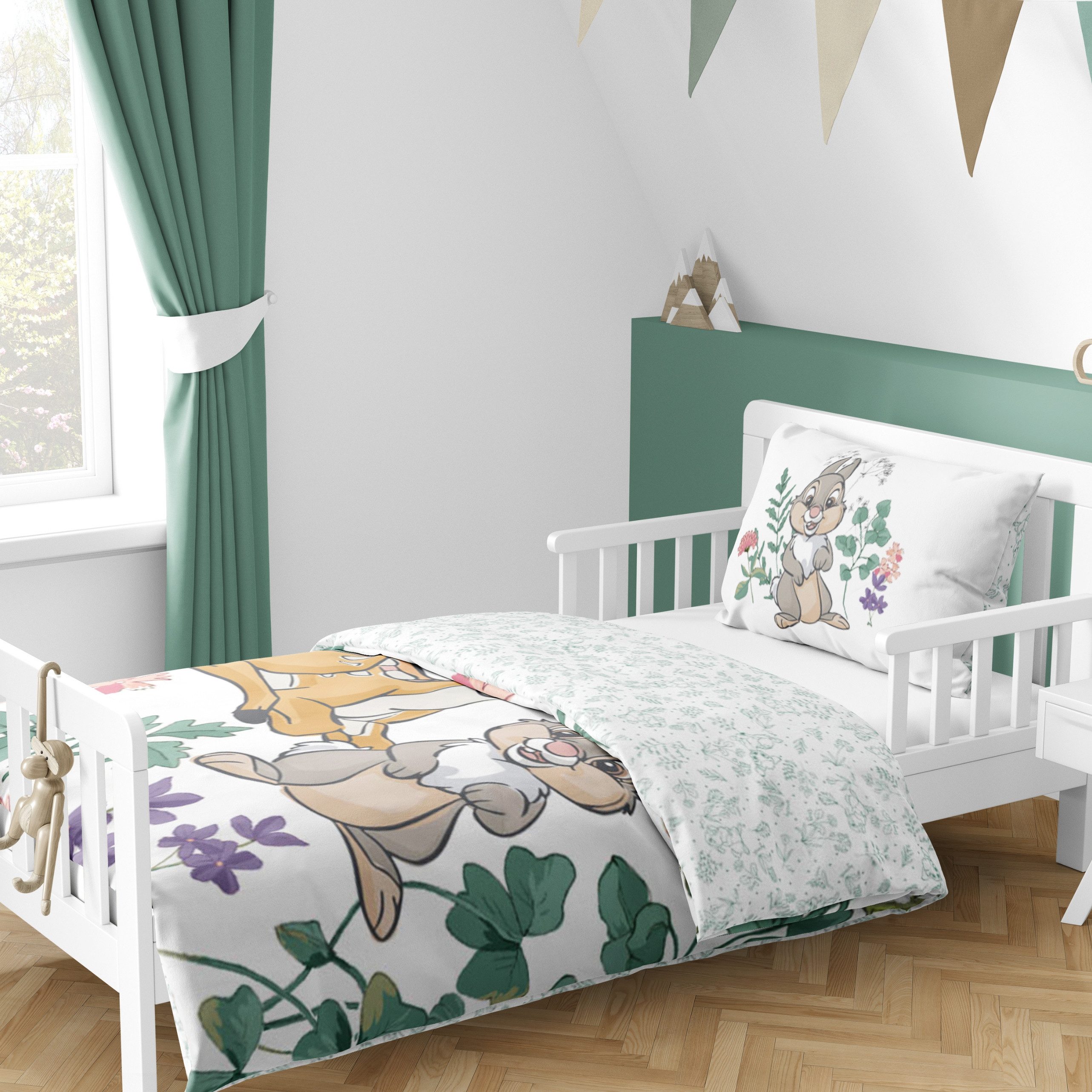MTOnlinehandel Babybettwäsche Bambi Flower 100x135 + 40x60 cm in Renforcé • günstig online kaufen