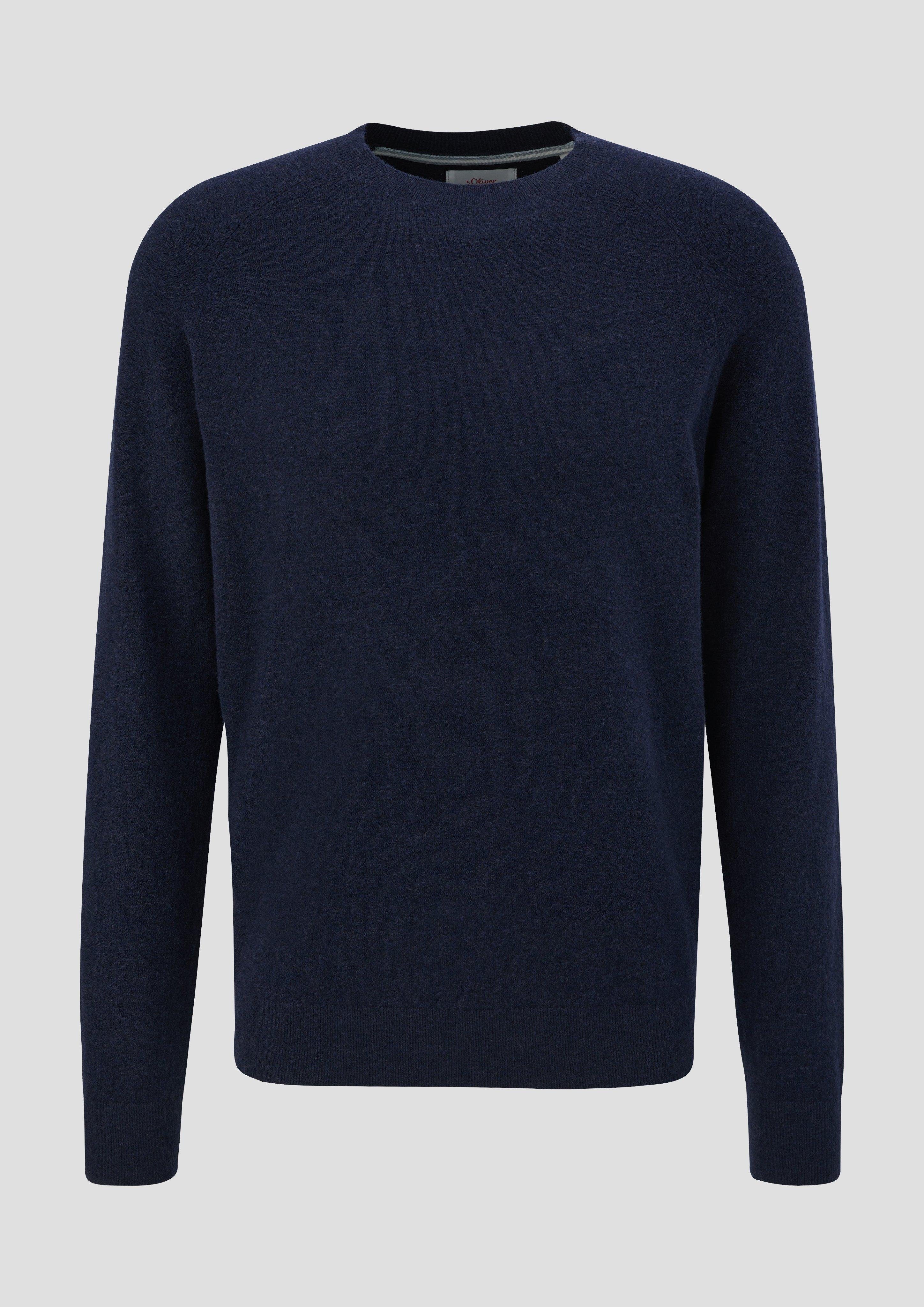 aus Pullover Wollmix navy Strickpullover s.Oliver