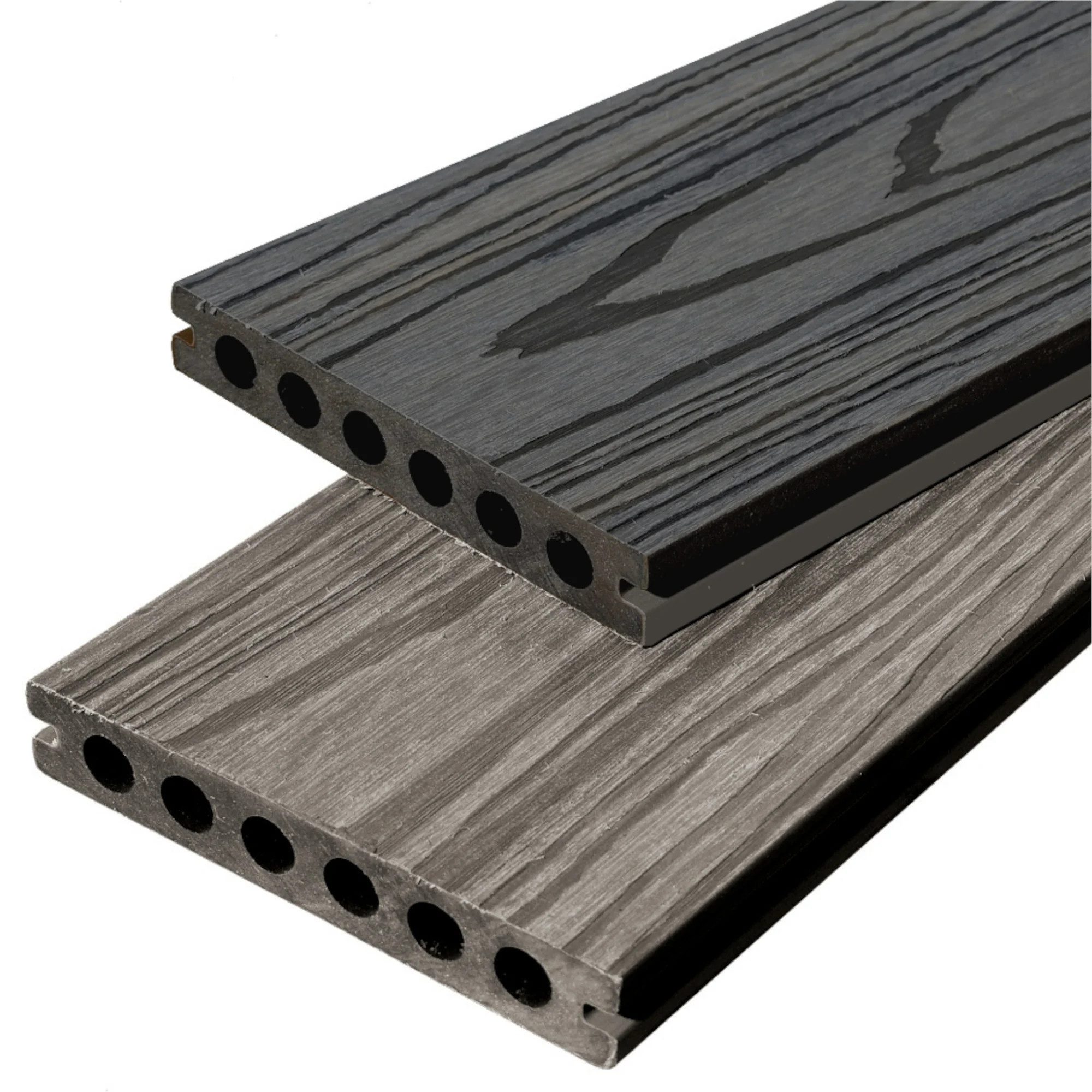 WPC Profi Terrassendielen MUSTER Co-Extrudiert Terrassen schwarz grau 15 cm Qualität, (Hohlkammerdiele, Musterstück 15 cm)