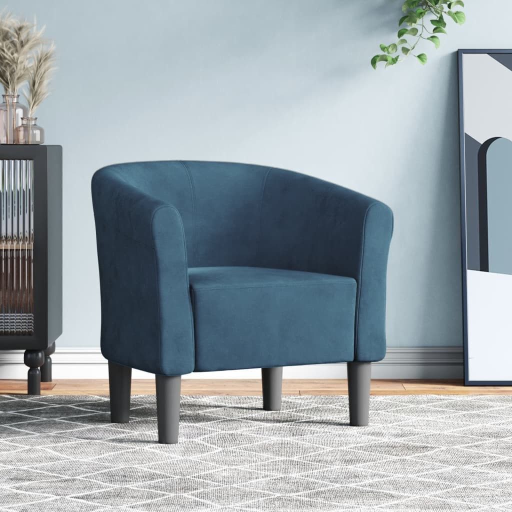 furnicato Cocktailsessel Moderner Clubsessel Dunkelblau 70 x 56 x 68 cm mit Samtbezug und (1-St)
