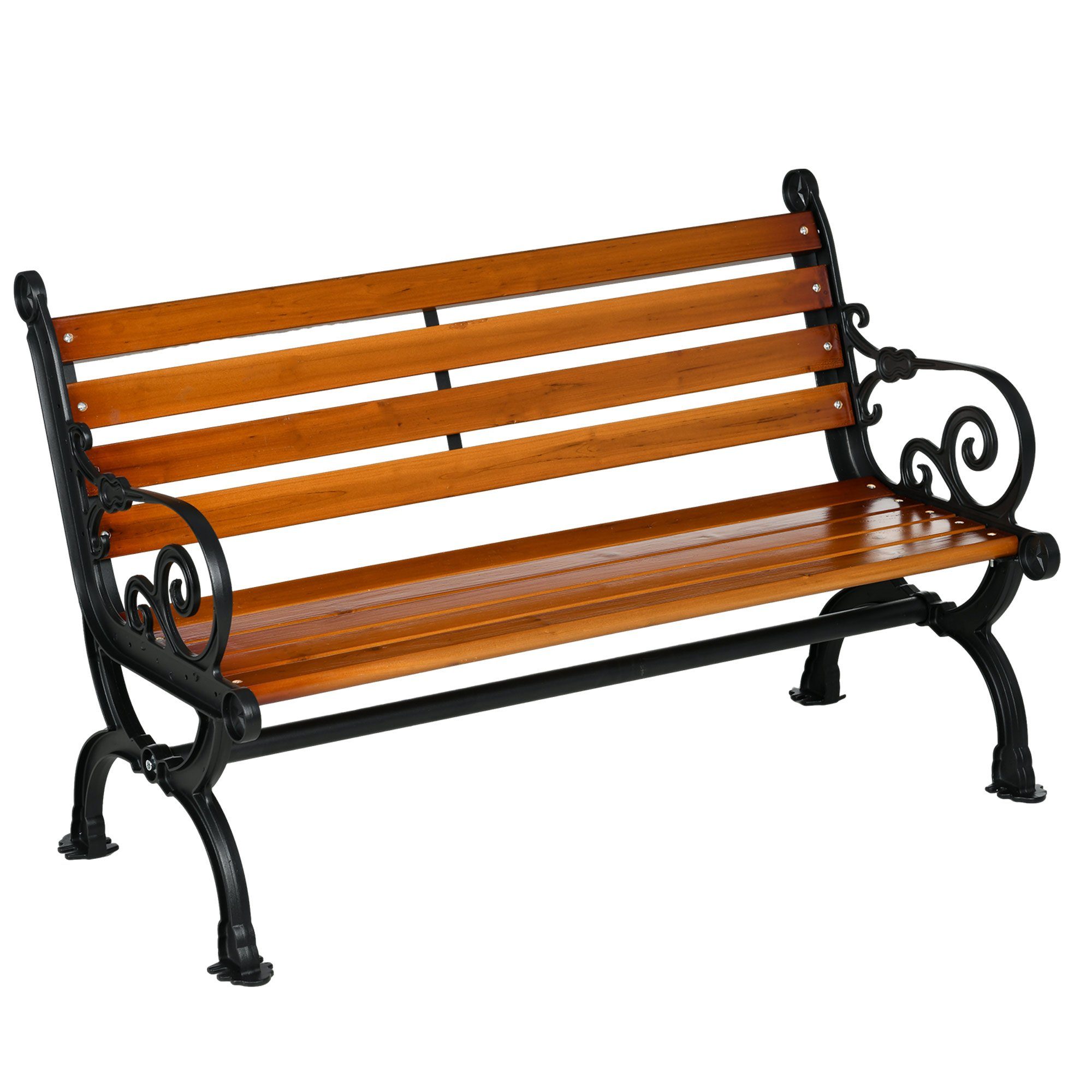 Outsunny Gartenbank Balkonbank mit Armlehnen, für günstig online kaufen