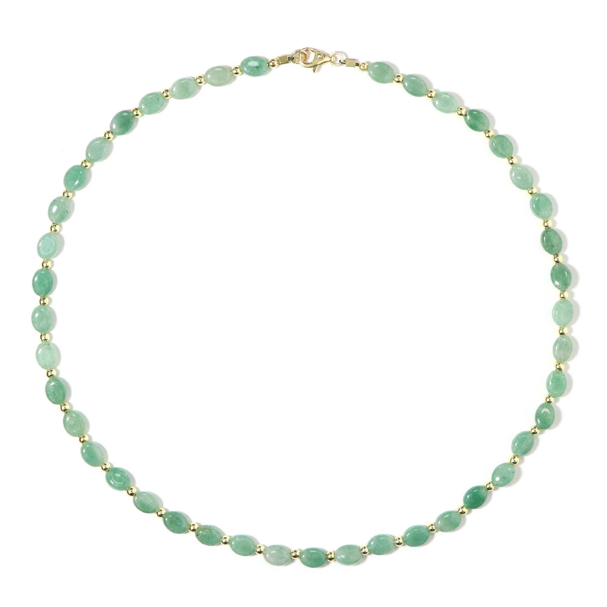 Silberkette Cavill Aventurin Kette 925er Silber vergoldet mit Hämatit, 45 cm