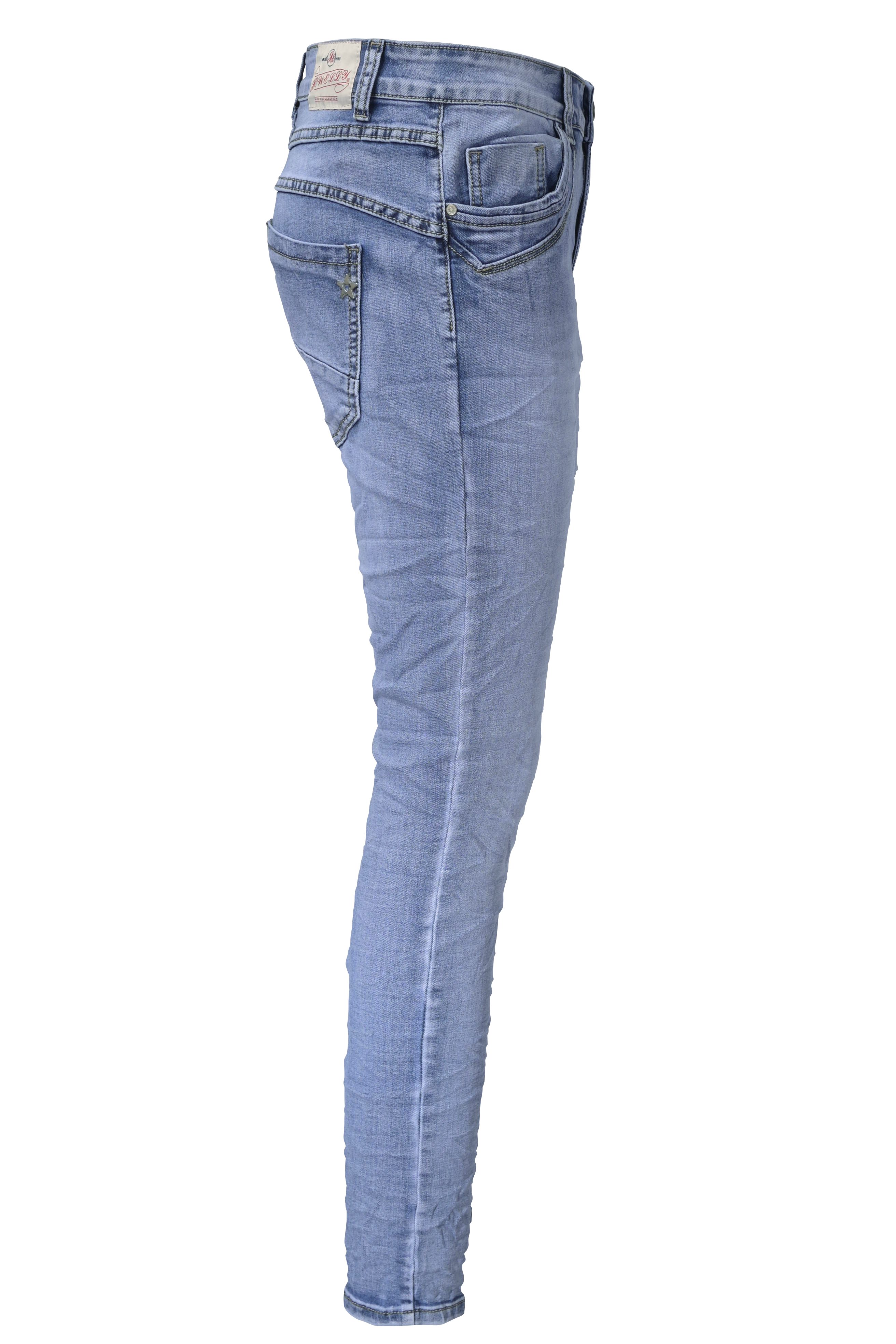 Stretch Regular-fit-Jeans Five-Pocket-Jeans -Cut Boyfriend Jeans Jewelly