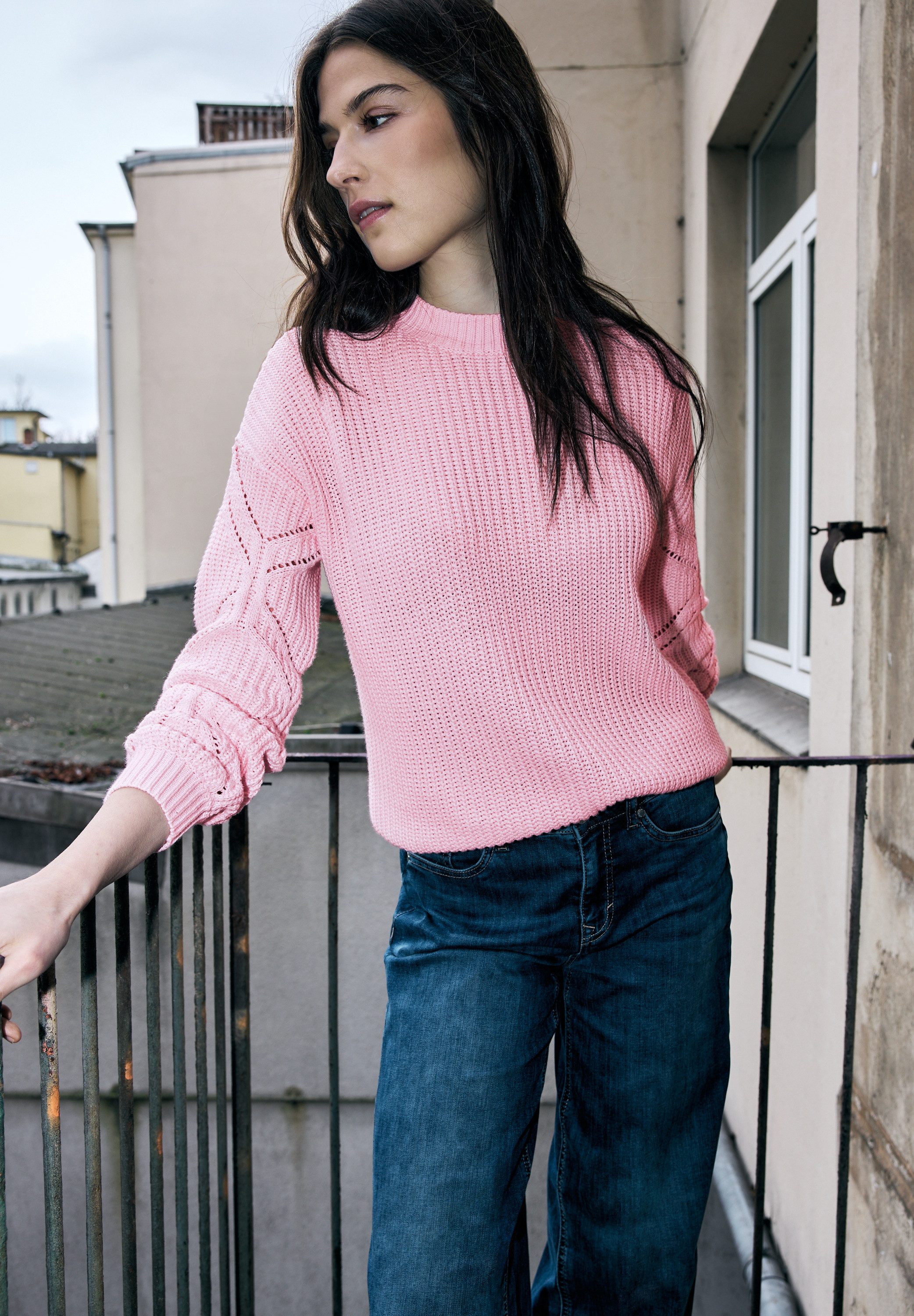 STREET ONE STUDIO Longpullover mit Strick-Detail