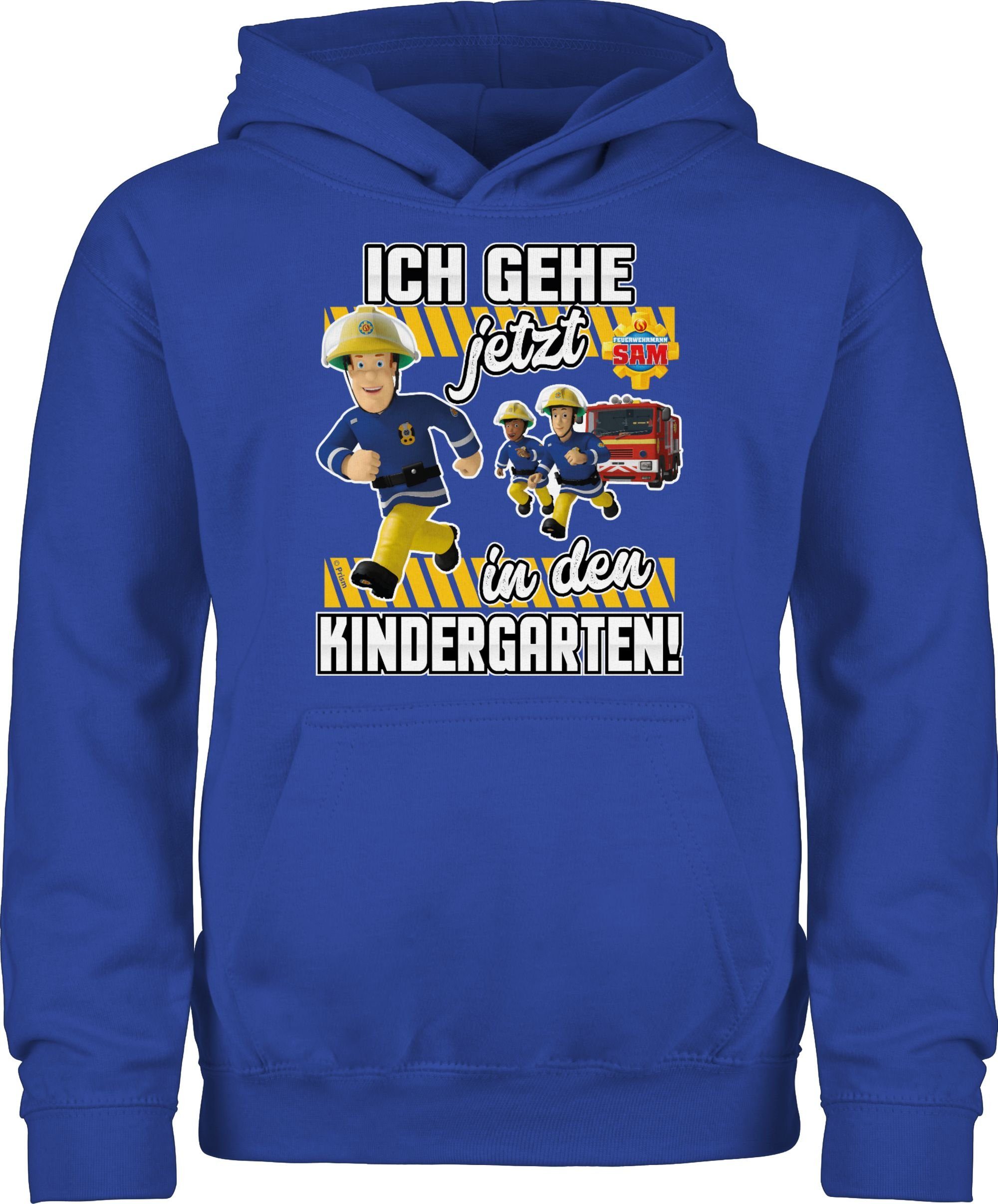 2 gehe Shirtracer Ich Kindergarten! in Royalblau Mädchen Sam Hoodie jetzt Feuerwehrmann den