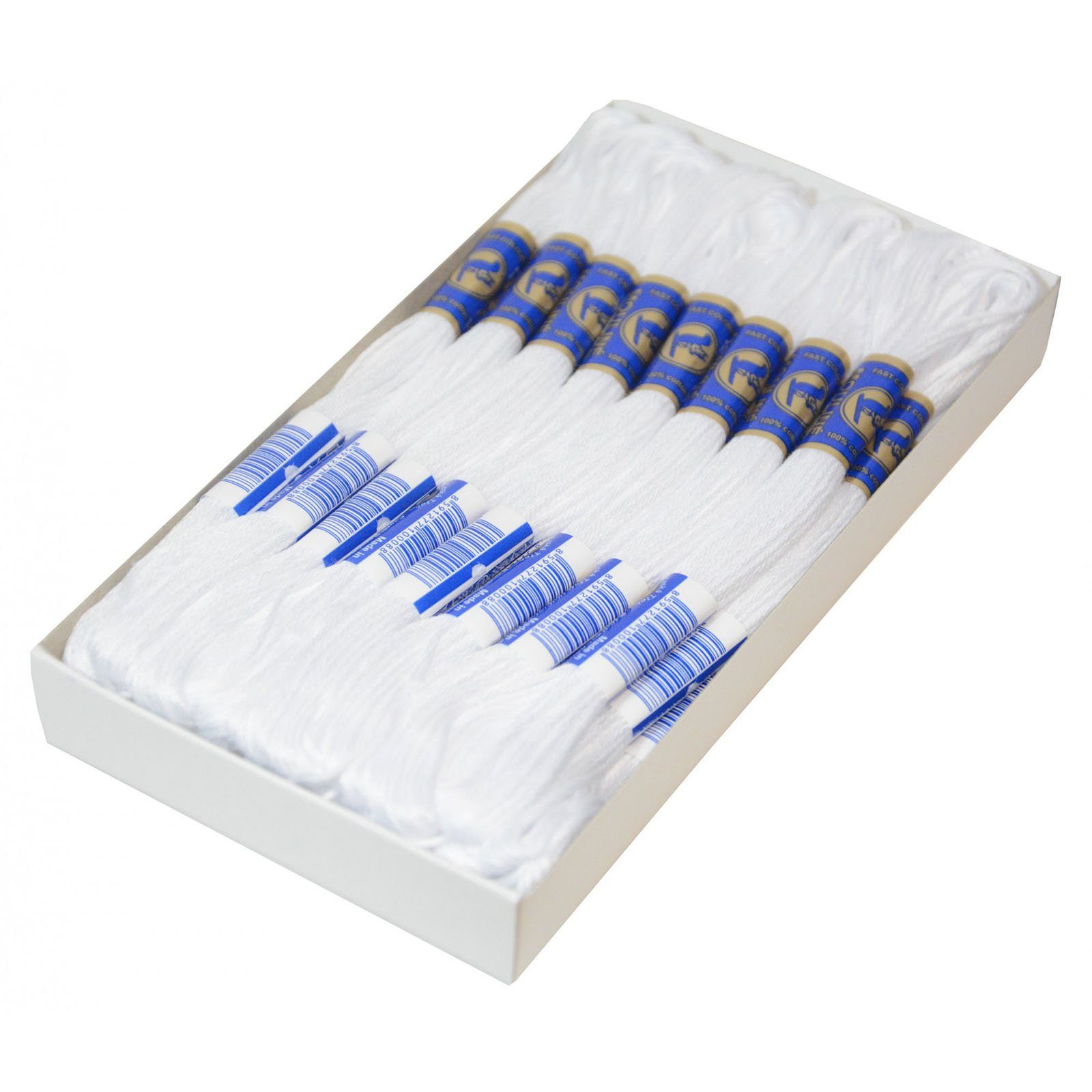 maDDma 24 Docken Stickgarn / Sticktwist Stickgarn, 8 m, 0010 weiß