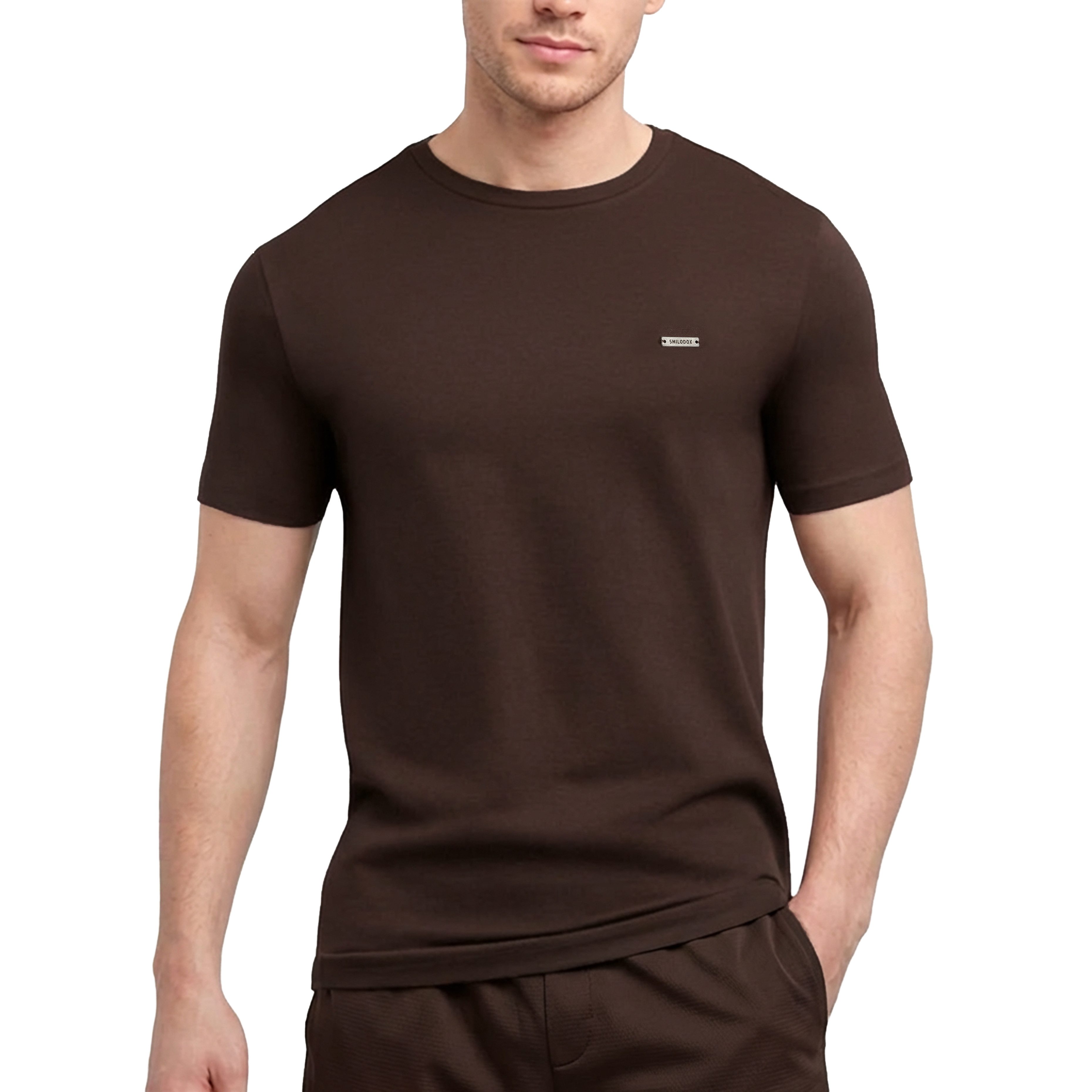 Smilodox T-Shirt Ilyas, Komfortables Herren-Shirt, Weiche hochwertige Baumwolle Schlichtes Oberteil Metalllabel Vielseitig kombinierbar Freizeit
