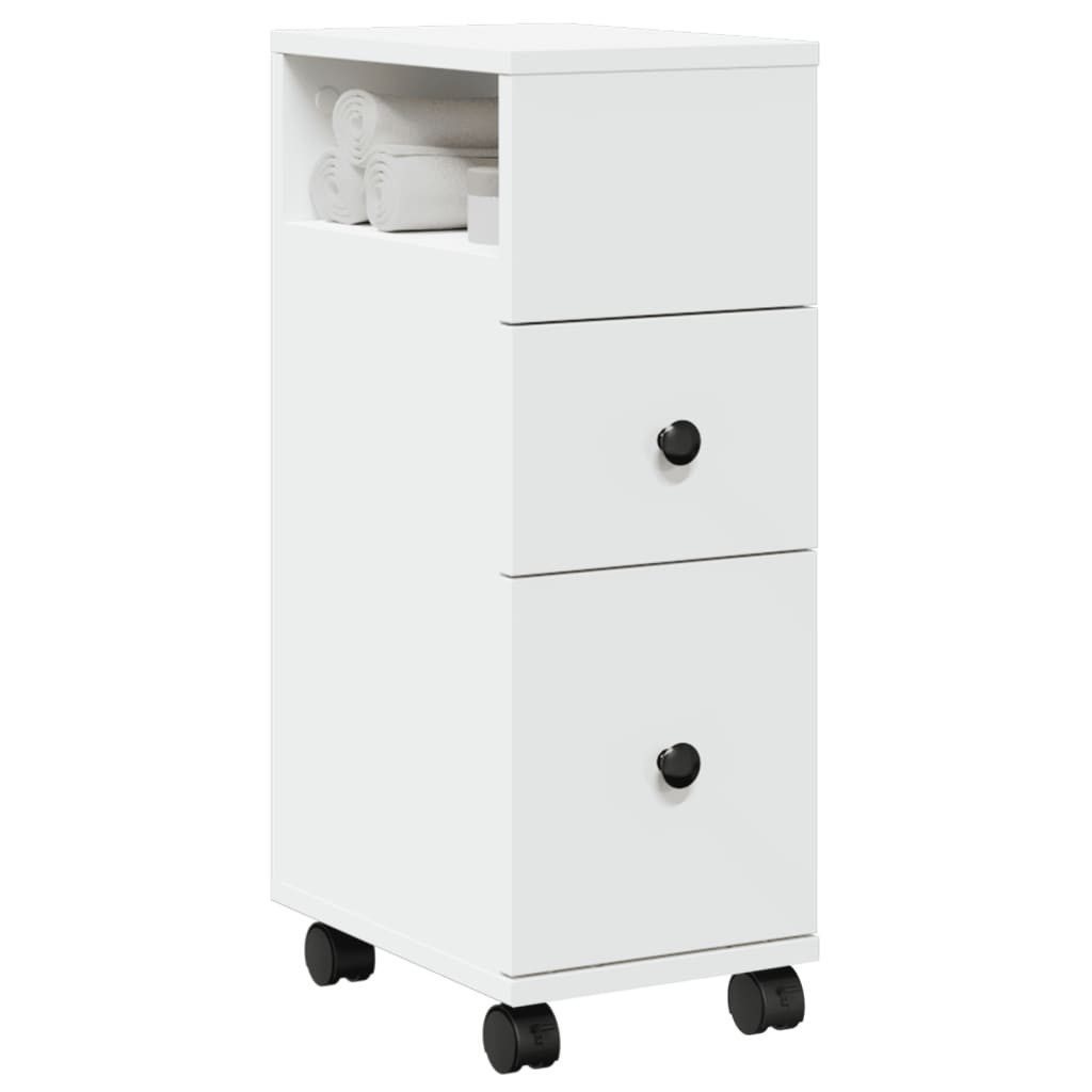 vidaXL Fächerschrank Badschrank Schmal mit Rollen günstig online kaufen