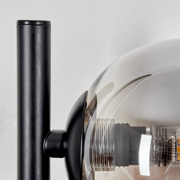 hofstein Wandleuchte Wandlampe aus Metall/Glas in Schwarz/Rauchfarben, ohne Leuchtmittel, Glasschirme (10, 12 cm), An/-Auschalter, 3x G9, ohne Leuchtmittel