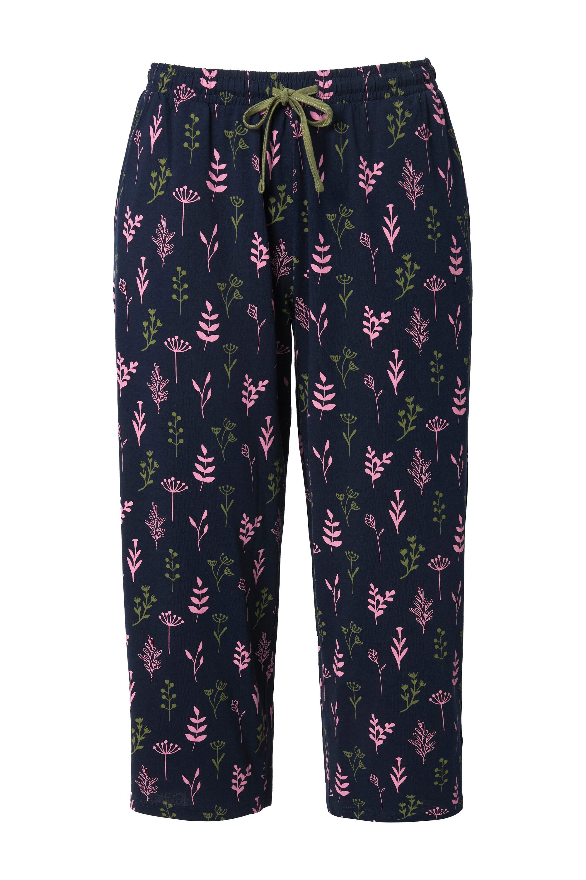 Ulla Popken Pyjamahose 3/4-Schlafanzughose wadenlang Biobaumwolle günstig online kaufen