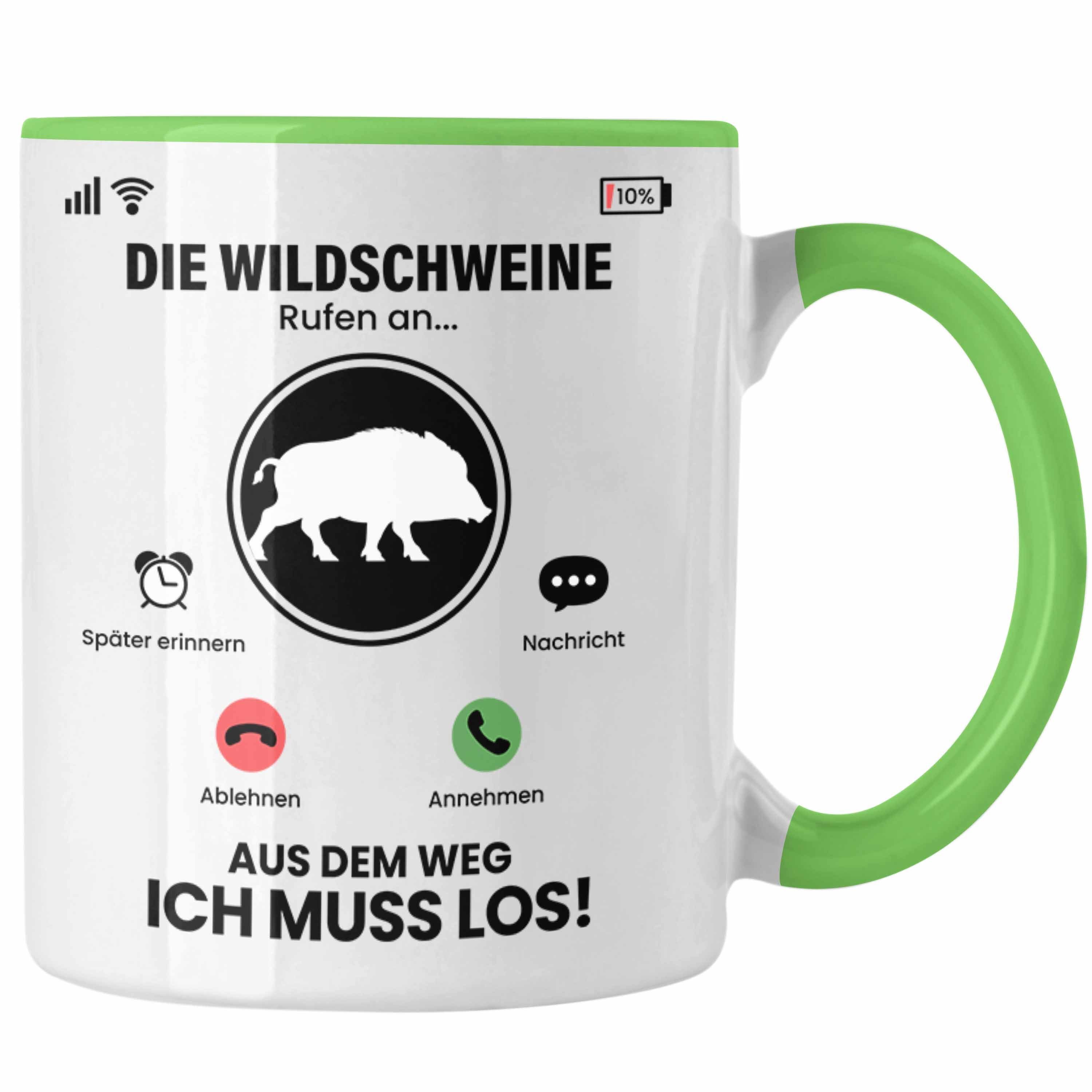 Trendation Tasse Die Wildschweine Rufen An Tasse Geschenk für Wildschweine Züchter Besi Grün