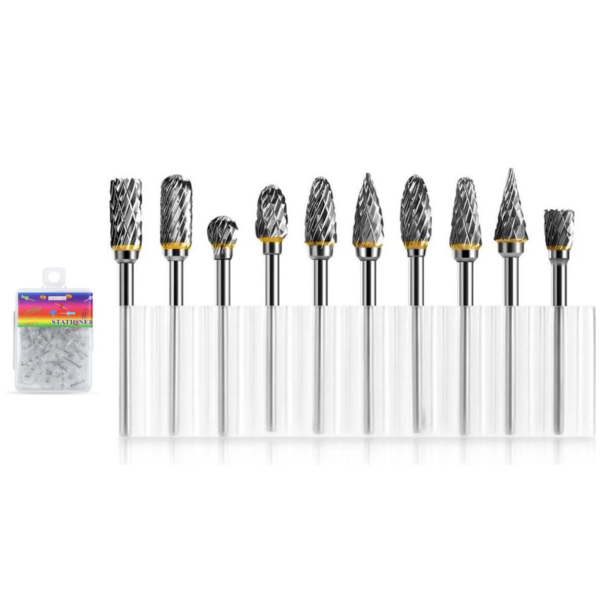 FELIXLEO Fräser-Set Wolframkarbid Fräser 10 Stück Schleifer Set Mit Reißzwecke, 1-tlg.