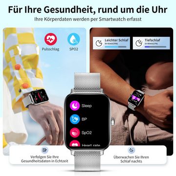 AOYATE Smartwatch, Damen Herren Smartwatch, Fitness Tracker Uhr, Smartwatch