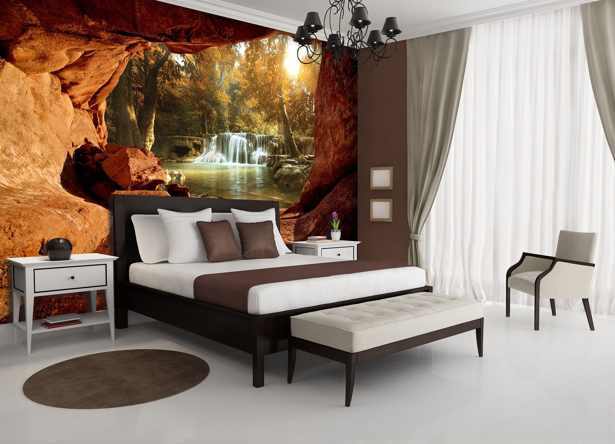 Wallarena Fototapete Natur - Mehrfarbig - Modern - Vlies - Wohnzimmer, glatt, 104x70cm