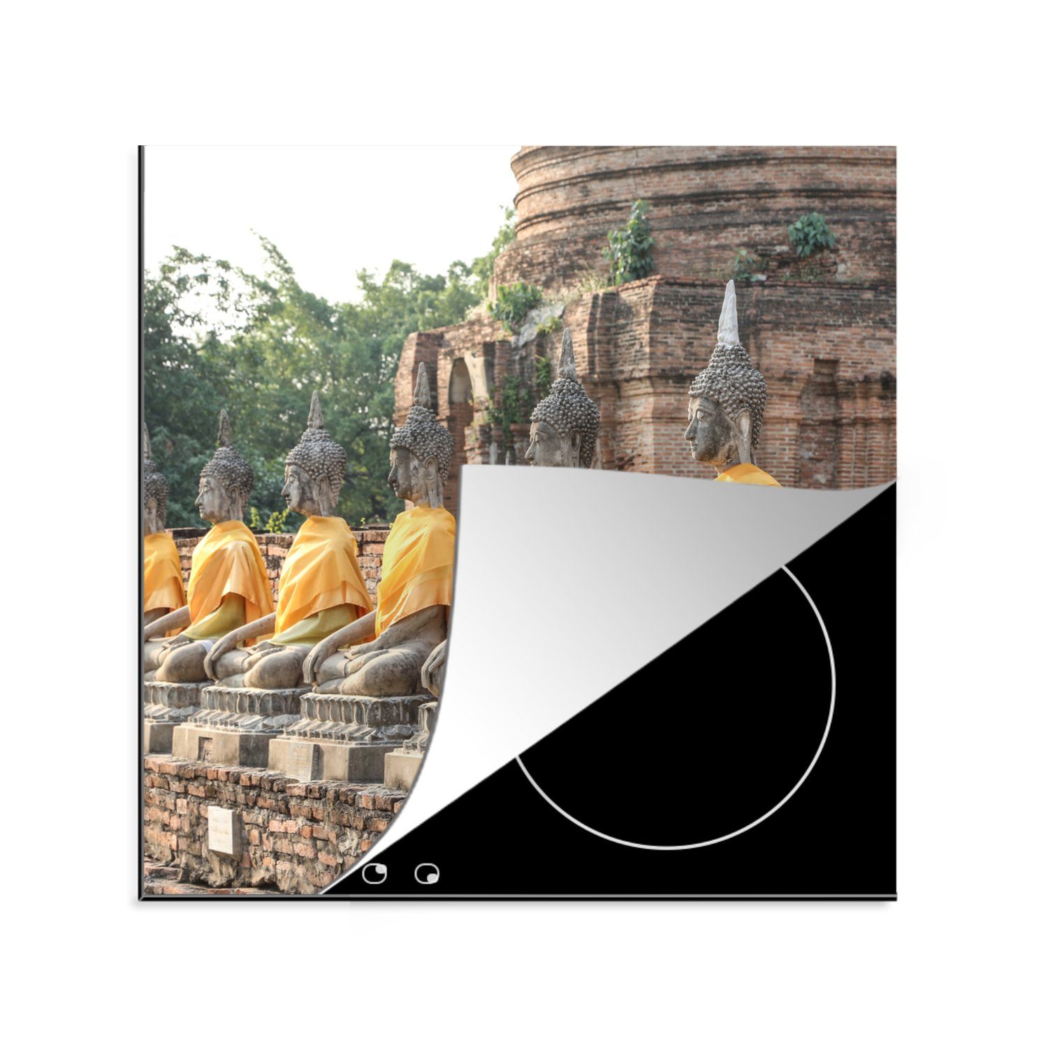 MuchoWow Herdblende-/Abdeckplatte Buddhas im Chaiwatthanaram-Tempel, Ceranfeldabdeckung, Arbeitsplatte küche 78x78 Wat (1 Vinyl, cm, für Thailand, tlg)