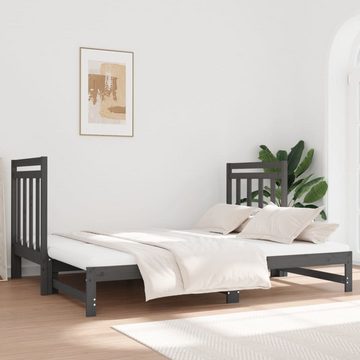 furnicato Bett Tagesbett Ausziehbar Grau 2x(90x190) cm Massivholz Kiefer
