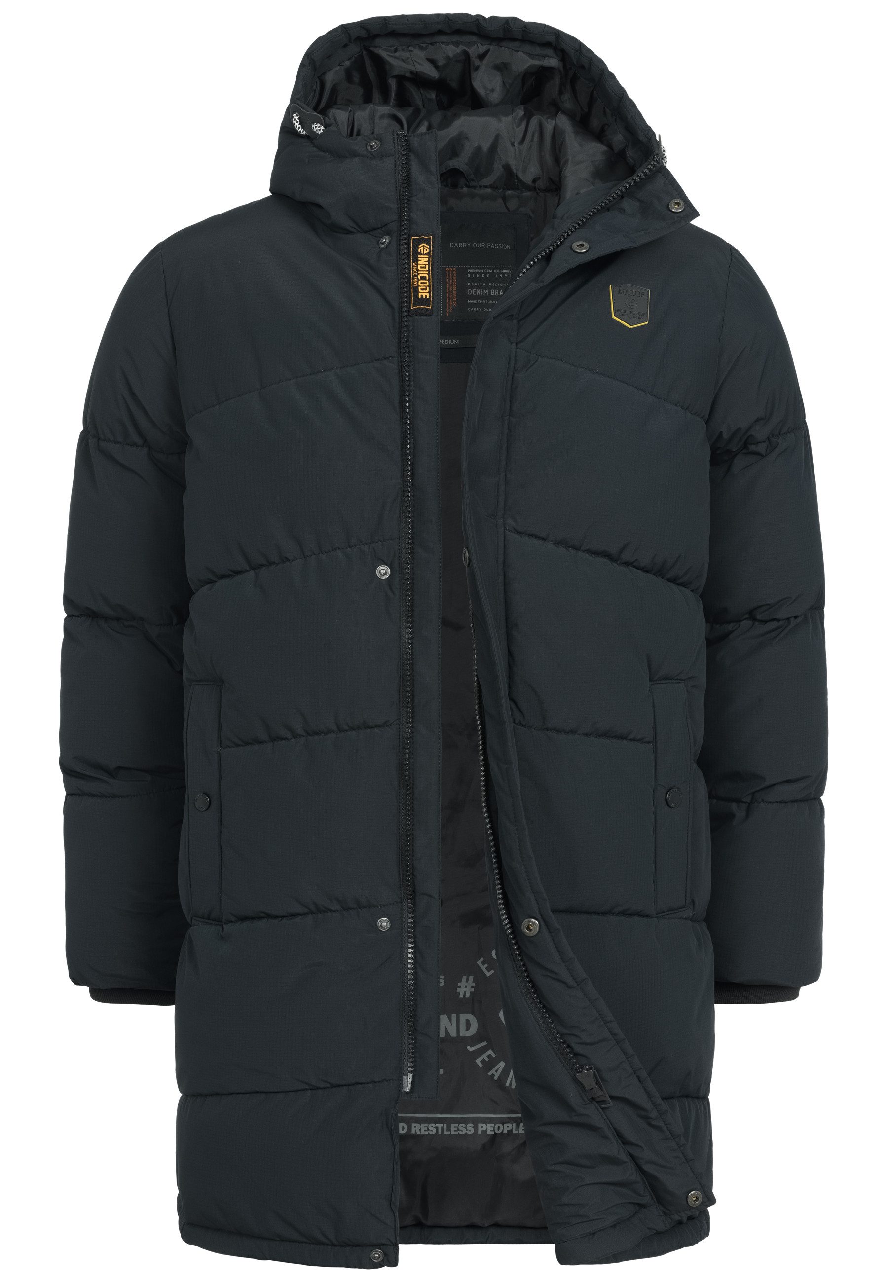 Indicode Winterjacke Herren INPazze Jacke Winter Herrenjacke Steppjacke mit Kapuze und Reißverschluss
