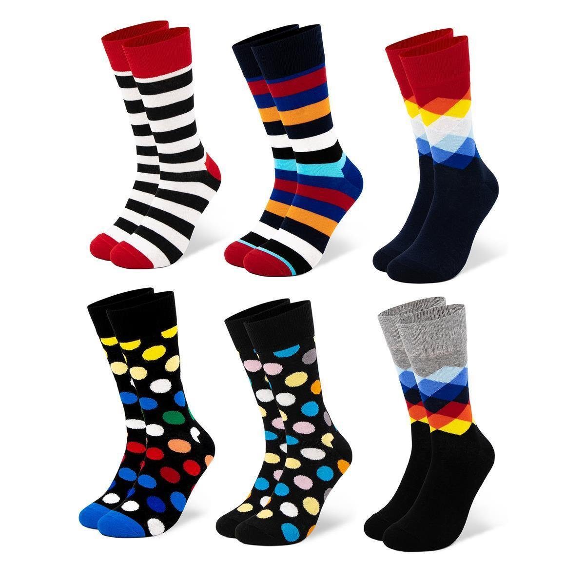 OCCULTO Basicsocken Herren Bunte Socken 6er Pack (Modell: Sigi) (6-Paar)