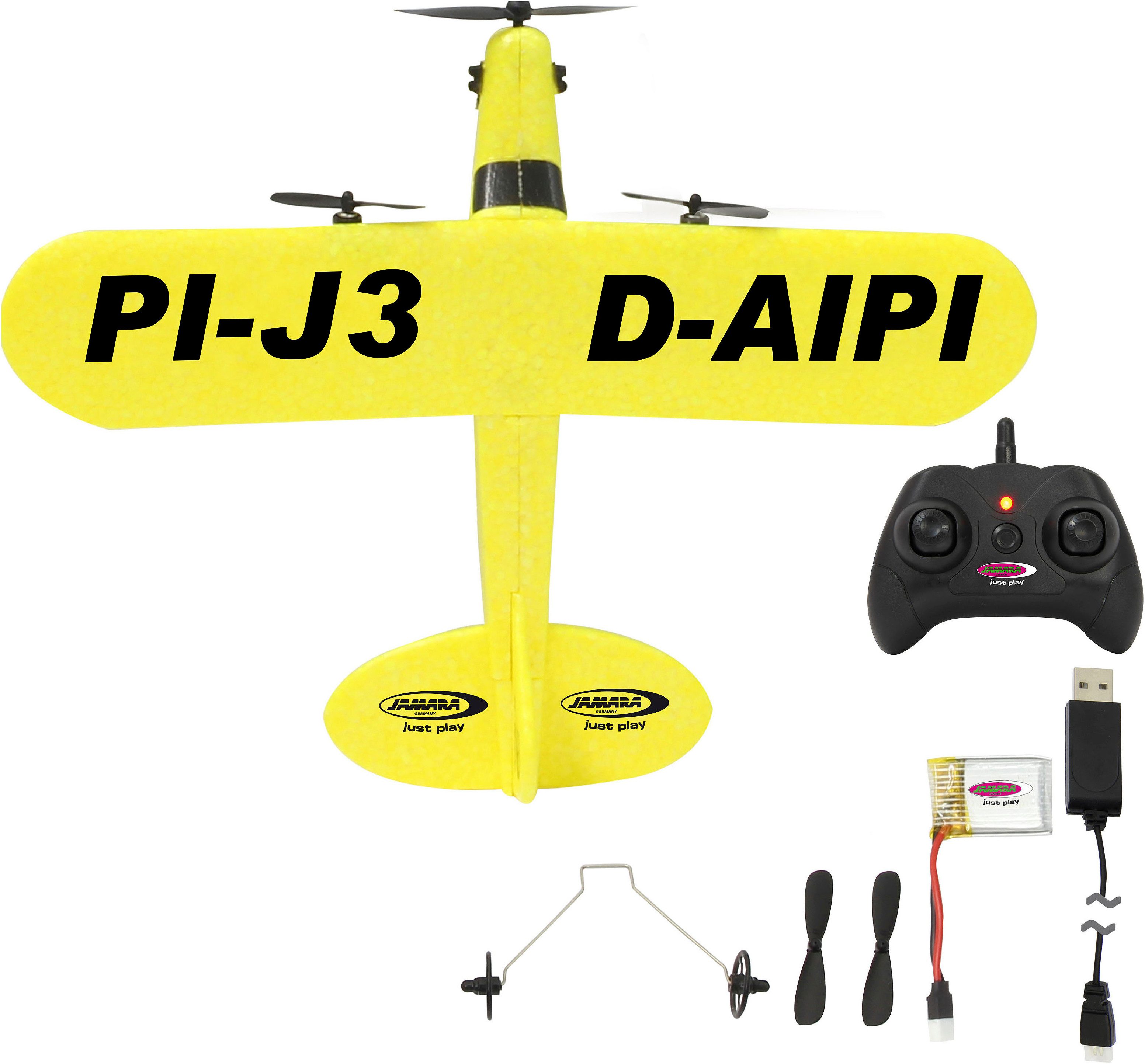 Jamara RC-Flugzeug Piper J3-CUB Flugzeug, 2,4 GHz, Gyro 2CH