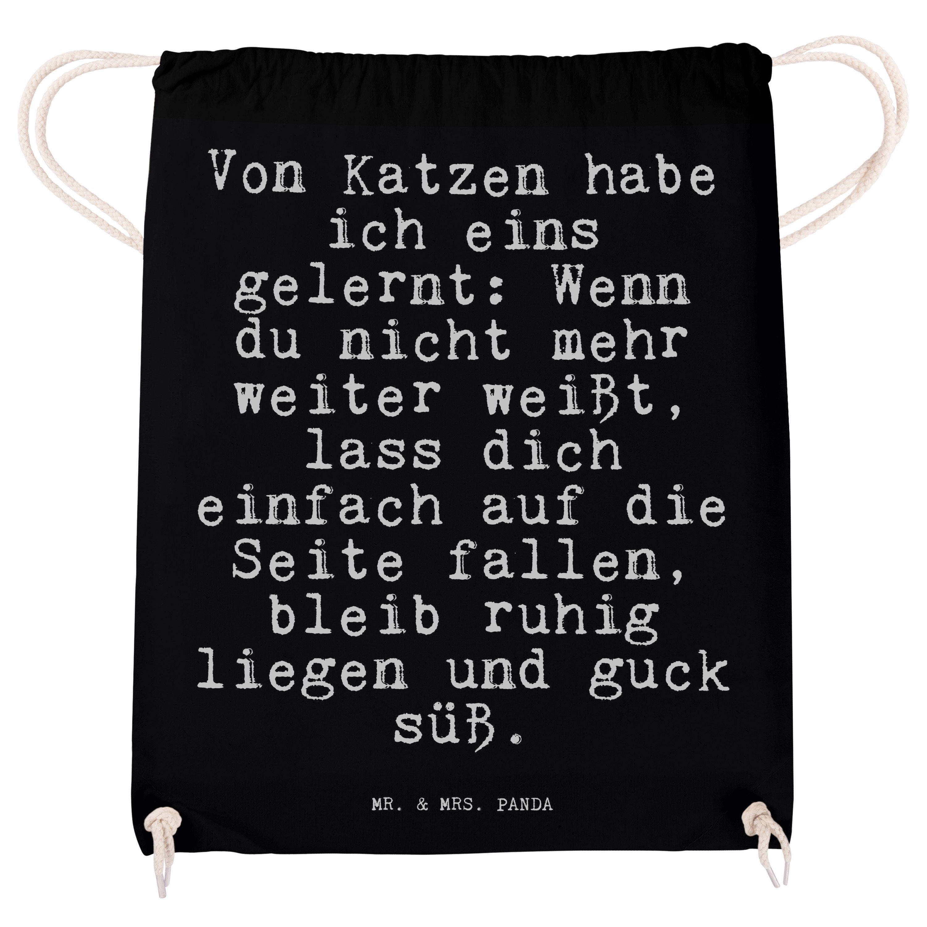 - habe Sp Sporttasche (1-tlg) Panda Von - Haustier, Turnbeutel, Mr. Katzen Schwarz Geschenk, Mrs. ich... &