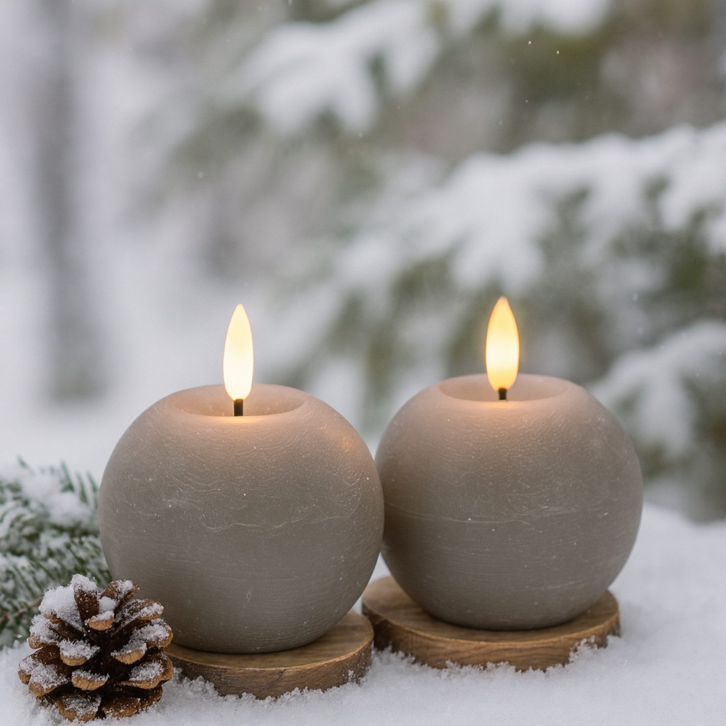 I.GE.A. LED-Kerze LED Echtwachskerze 2er Set, Mit Timer Flackernd Stumpenke günstig online kaufen