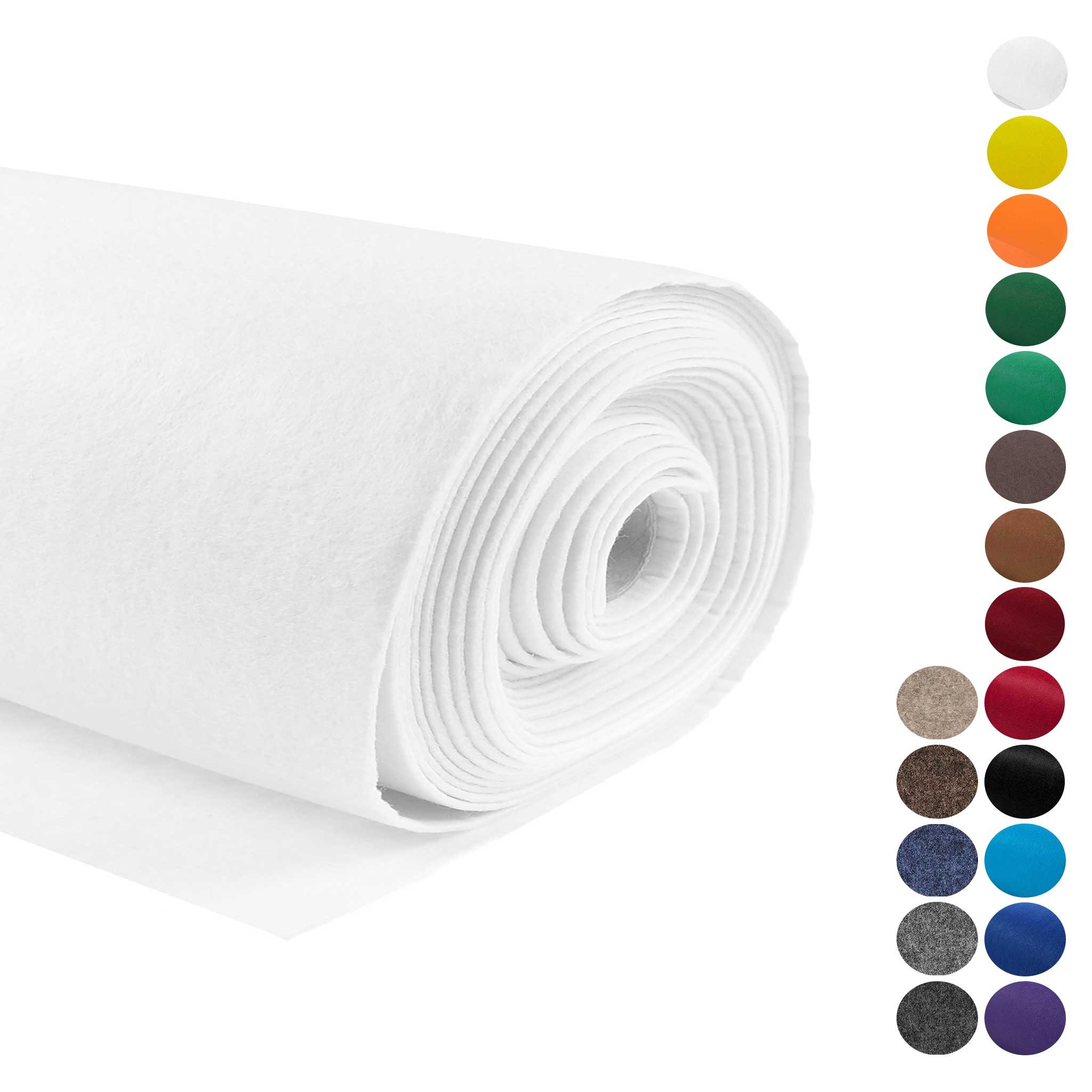 maDDma Stoff Bastelfilz waschbar Meterware Filz ab 1m x 90cm x 3mm Dekofilz, weiß