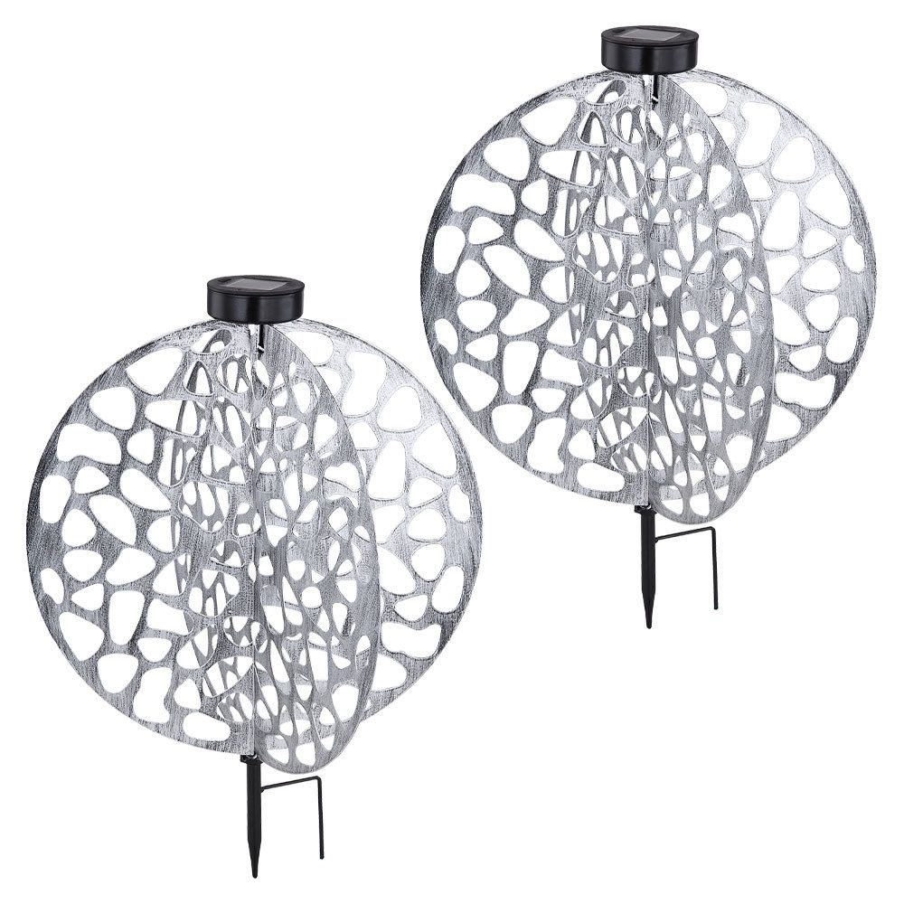 GLOBO LIGHTING LED Solarleuchte, LED-Leuchtmittel fest verbaut, Warmweiß, LED Solarlampe Erdspieß orientalische Dekoleuchte Gartenlampe 2x