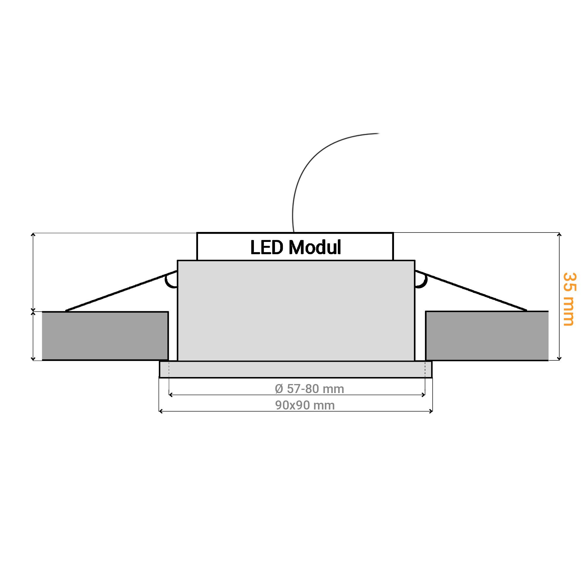 Neutralweiß LED flacher SSC-LUXon neutralweiss IP44 mit Außen-Deckenleuchte Bad Einbauspot QW-2 230V, Modul 5W