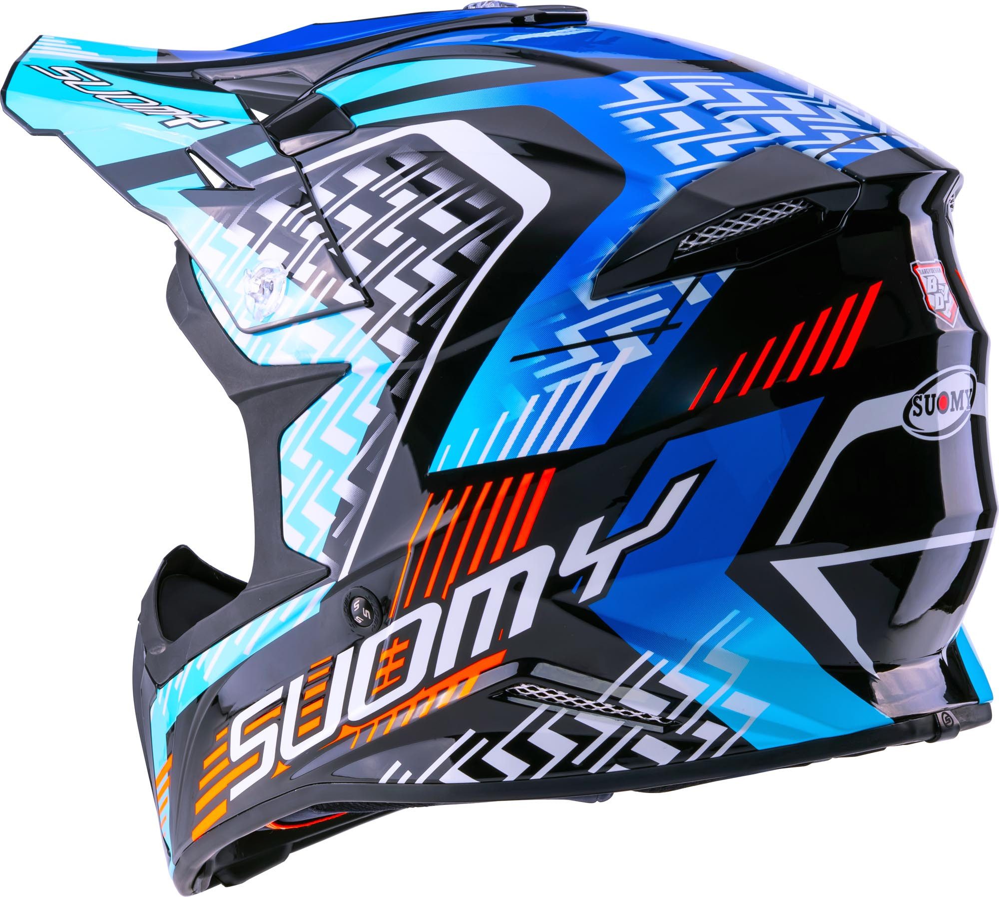 Suomy Motocrosshelm X-Wing Motley Motocross Helm, geeignet für Brillenträger,herausnehmbares Innenfutter,vorbereite